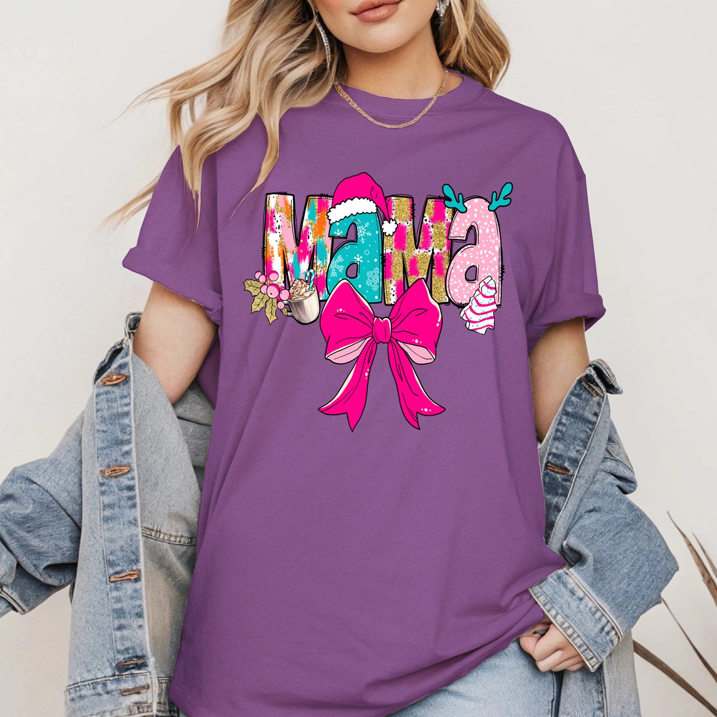 Merry Christmas Mama Shirt Cute Holiday Gift