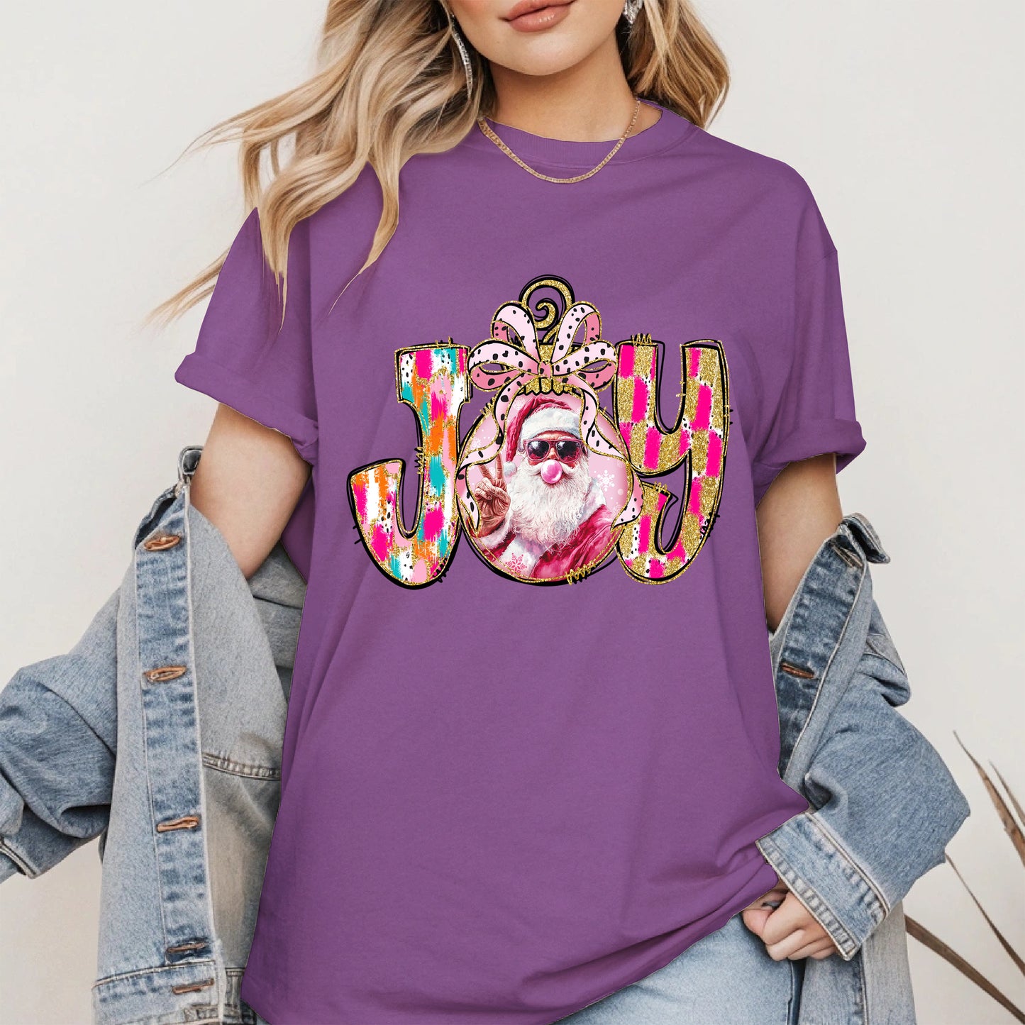 Joy Christmas Shirt Santa Cool Holiday Gift