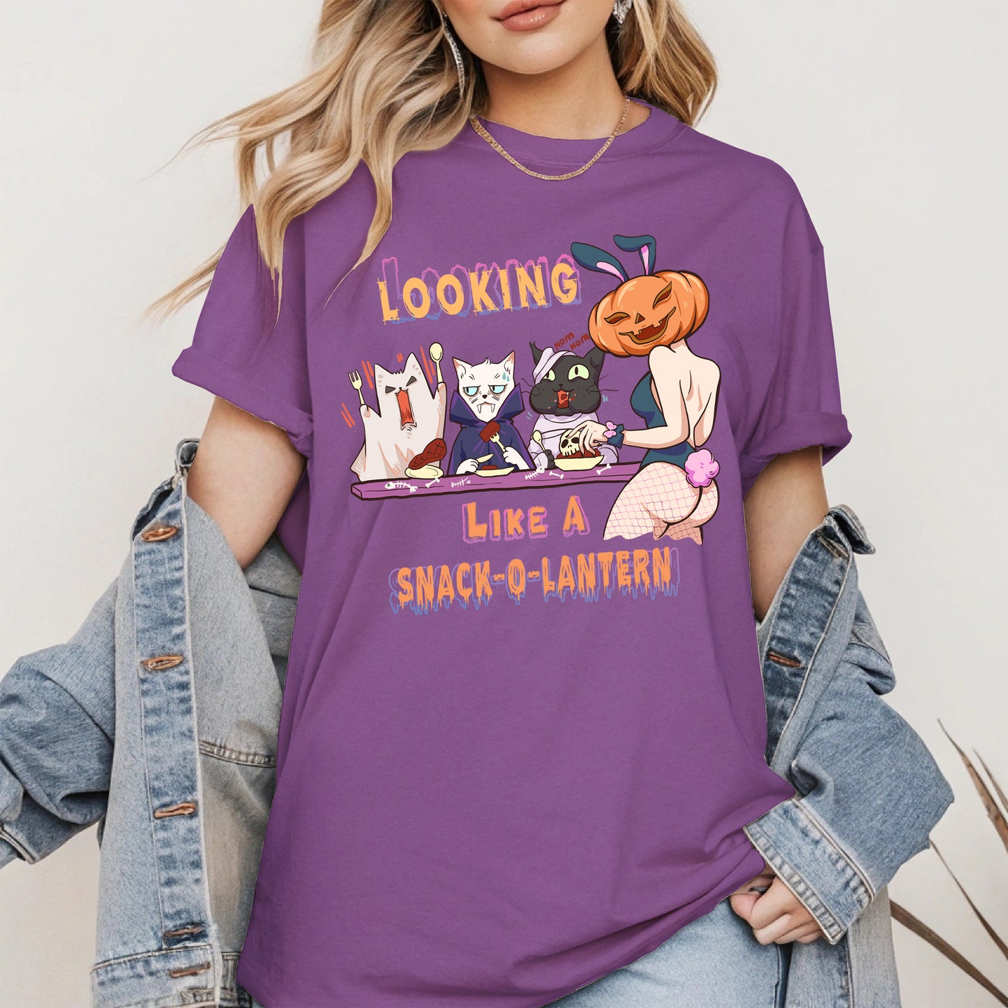 Snack-O-Lantern Halloween Cat Tee