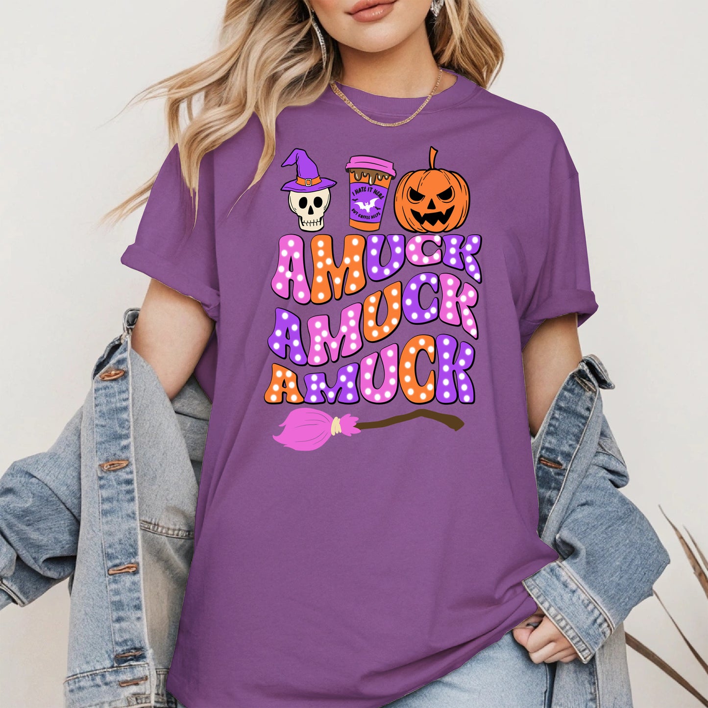 Amuck Amuck Amuck Shirt - Funny Halloween Coffee Witch Tee
