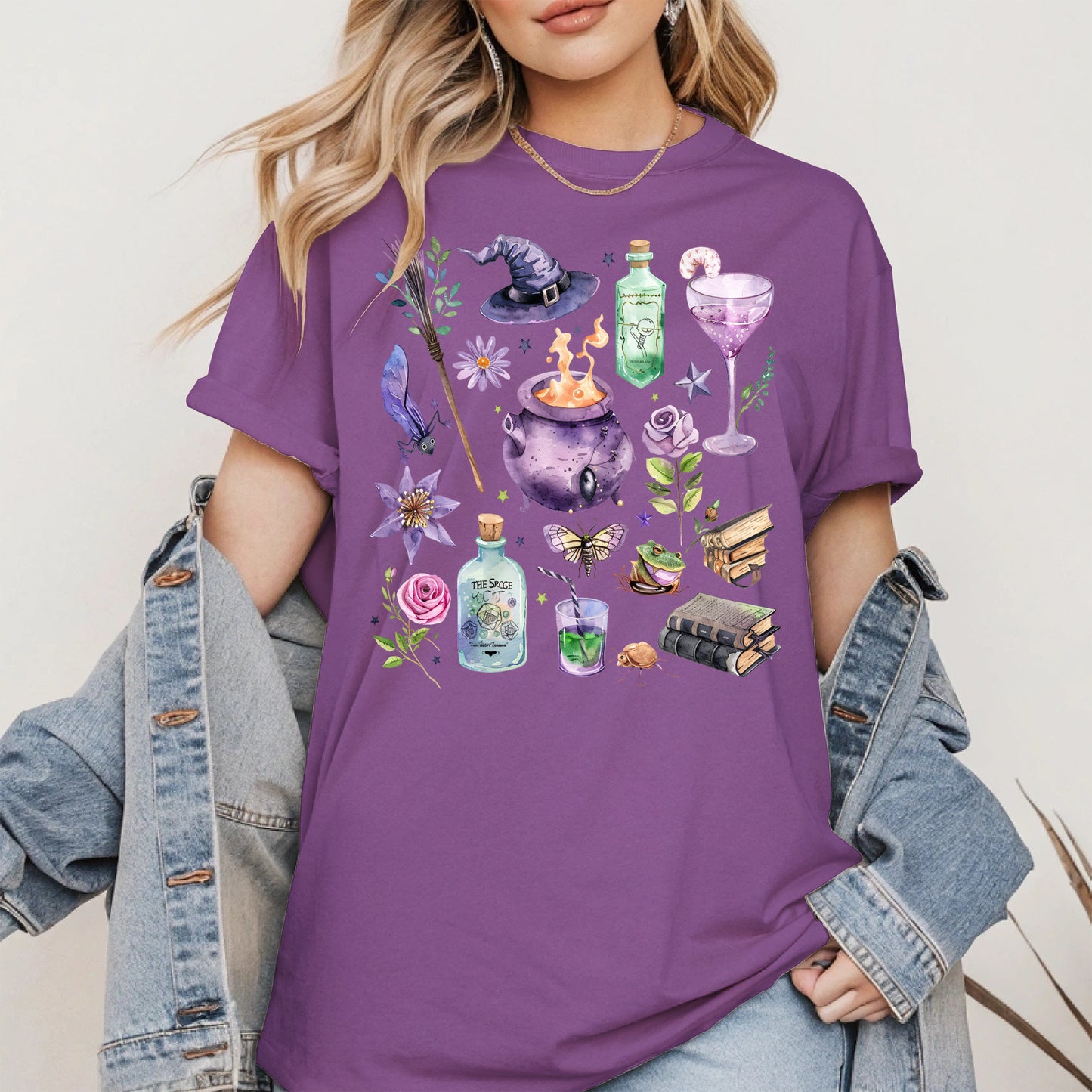 Witchy Vibes Watercolor Potion Tee