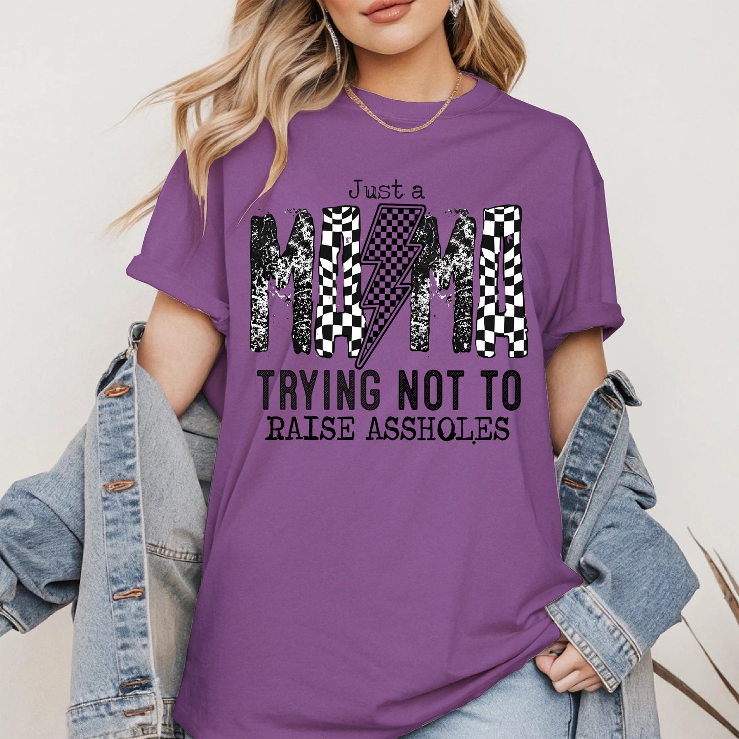 Just a Mama Trying Shirt Hoodie Sweatshirt Gift for Moms