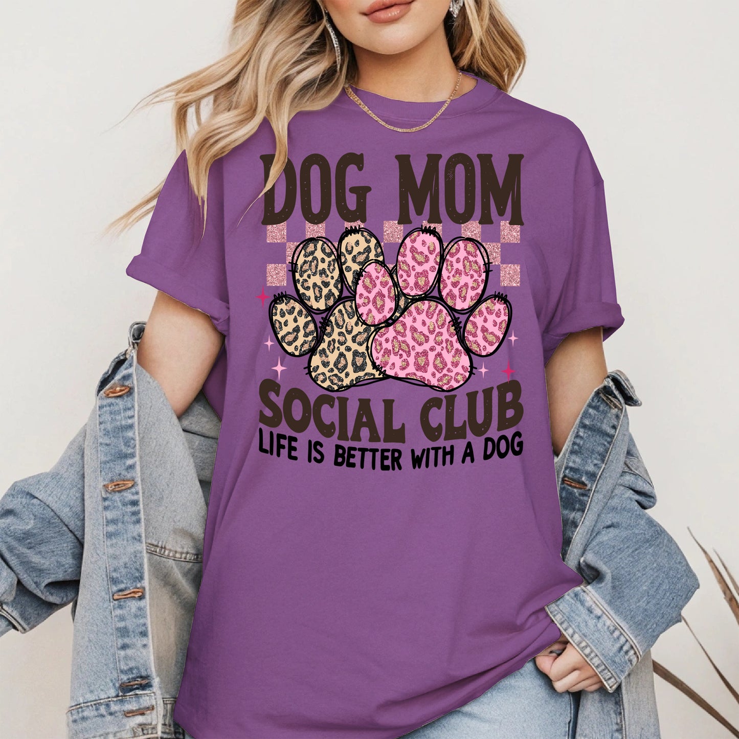 Dog Mom Social Club Shirt Hoodie Sweatshirt Gift for Pet Moms