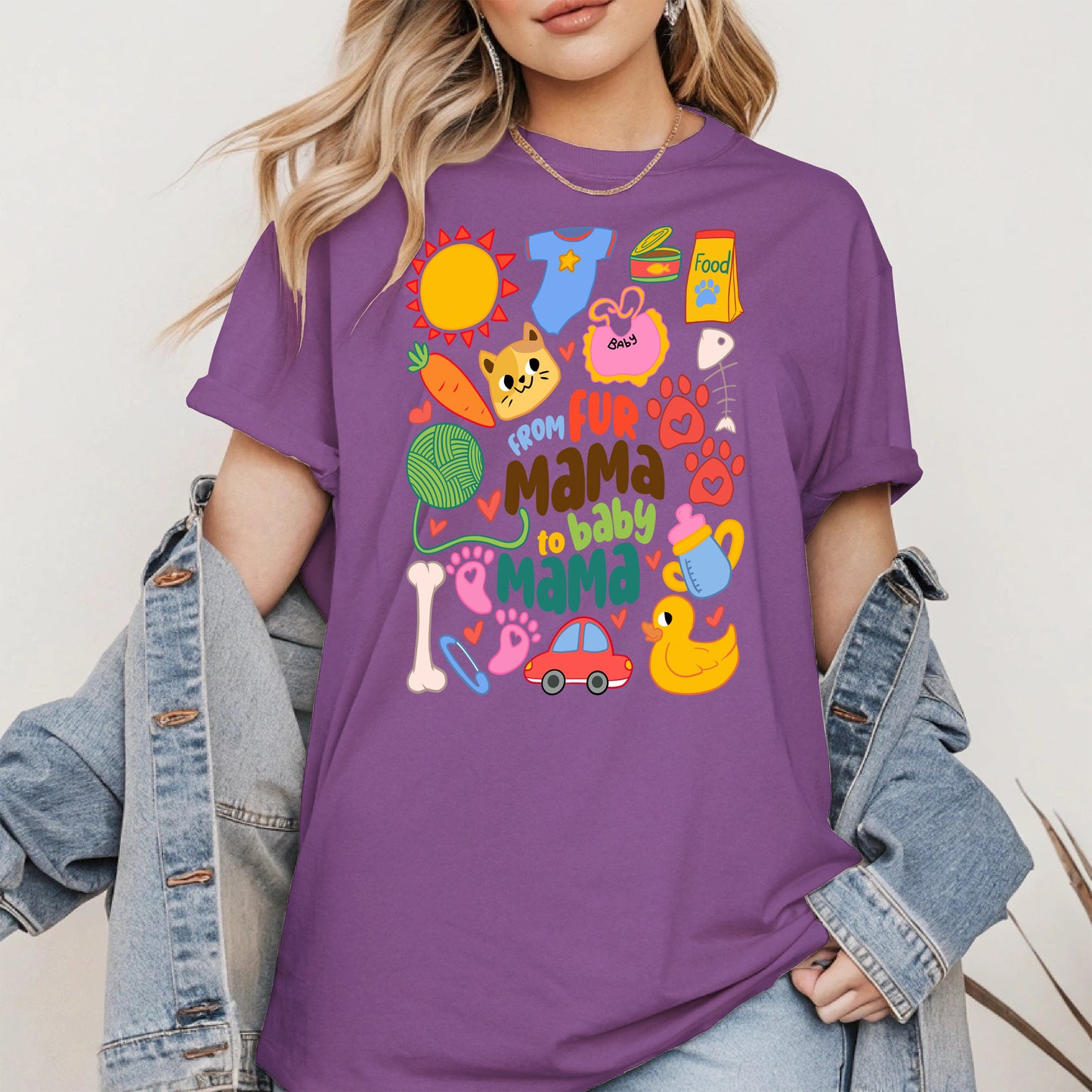 From Fur Mama to Baby Mama Shirt Hoodie Sweatshirt Gift