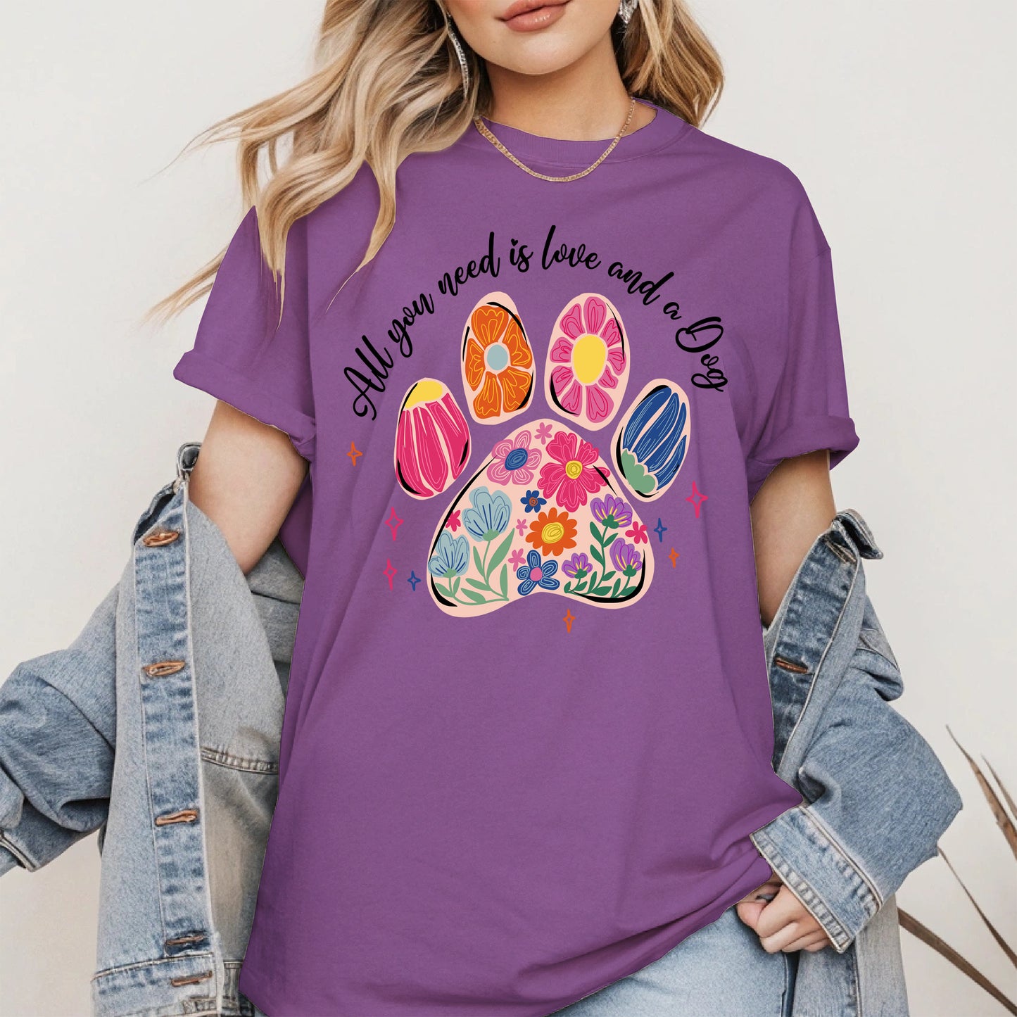 Floral Paw Print Shirt Hoodie Sweatshirt Gift for Pet Moms