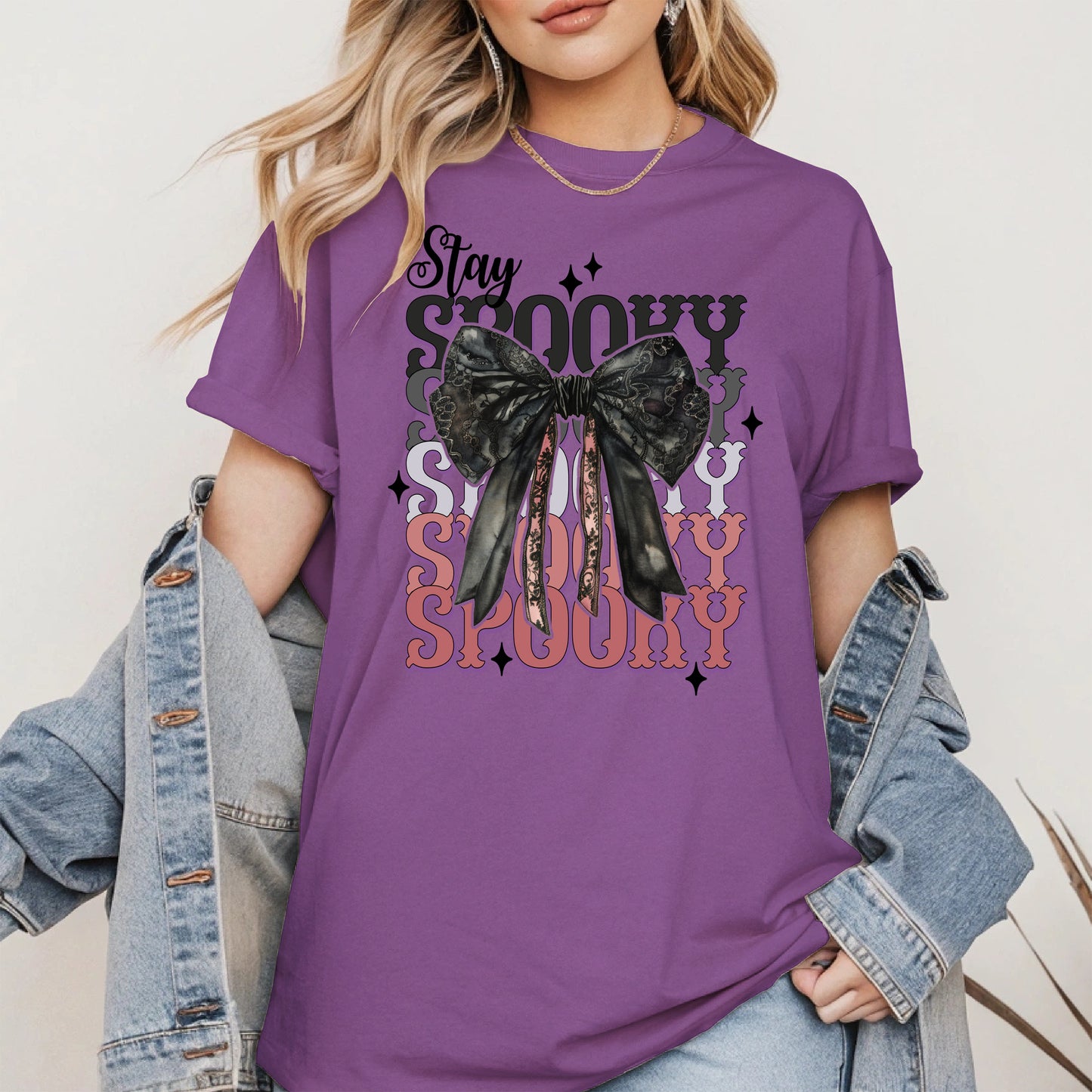 Gothic Spooky Bow Halloween Shirt