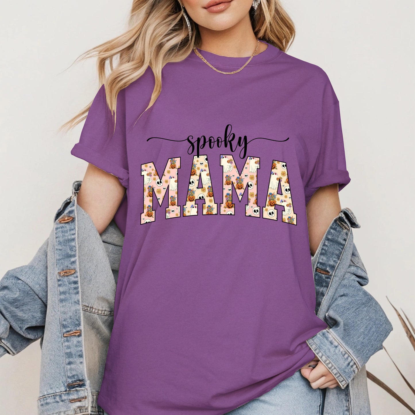 Halloween Mama Shirt for Moms Cute Ghost