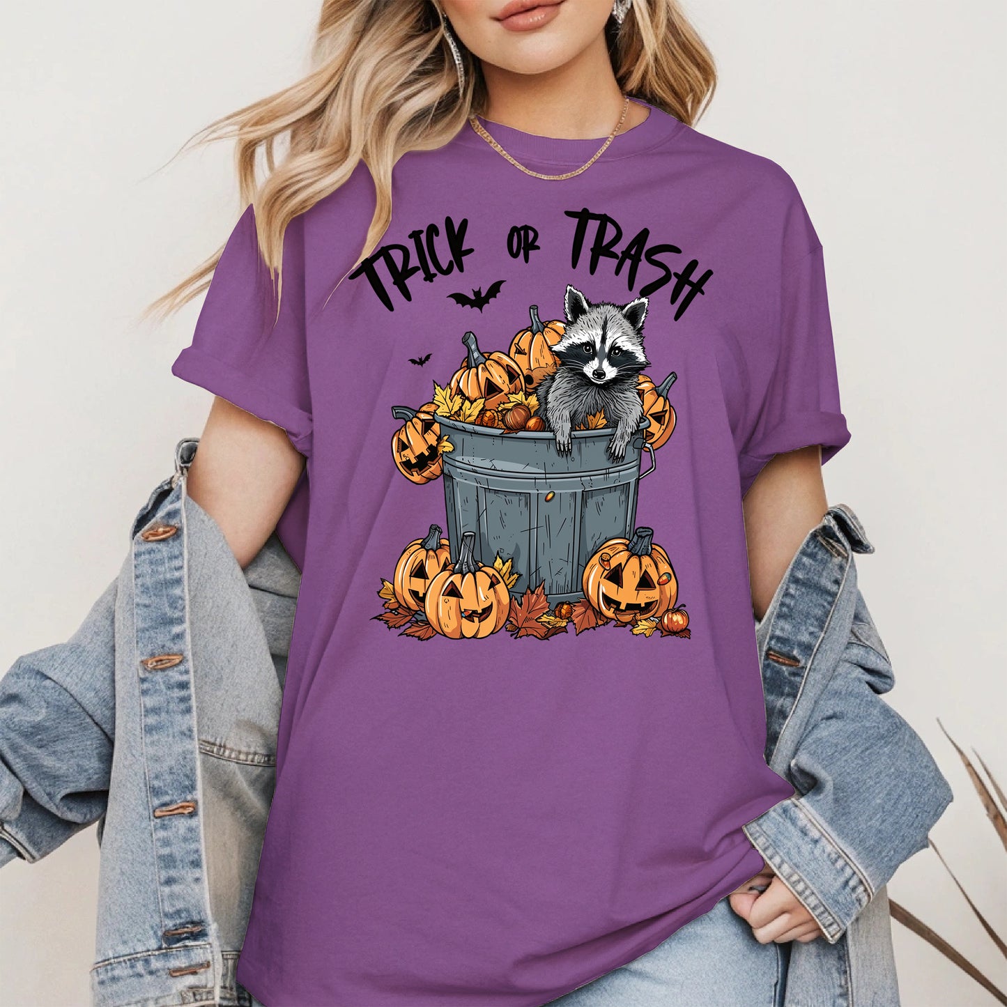 Trick or Trash Raccoon Halloween Shirt