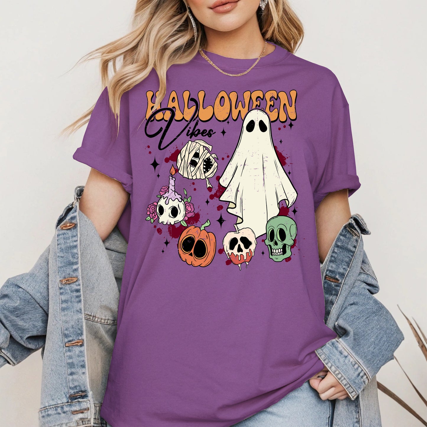 Classic Halloween Ghost and Skull Shirt