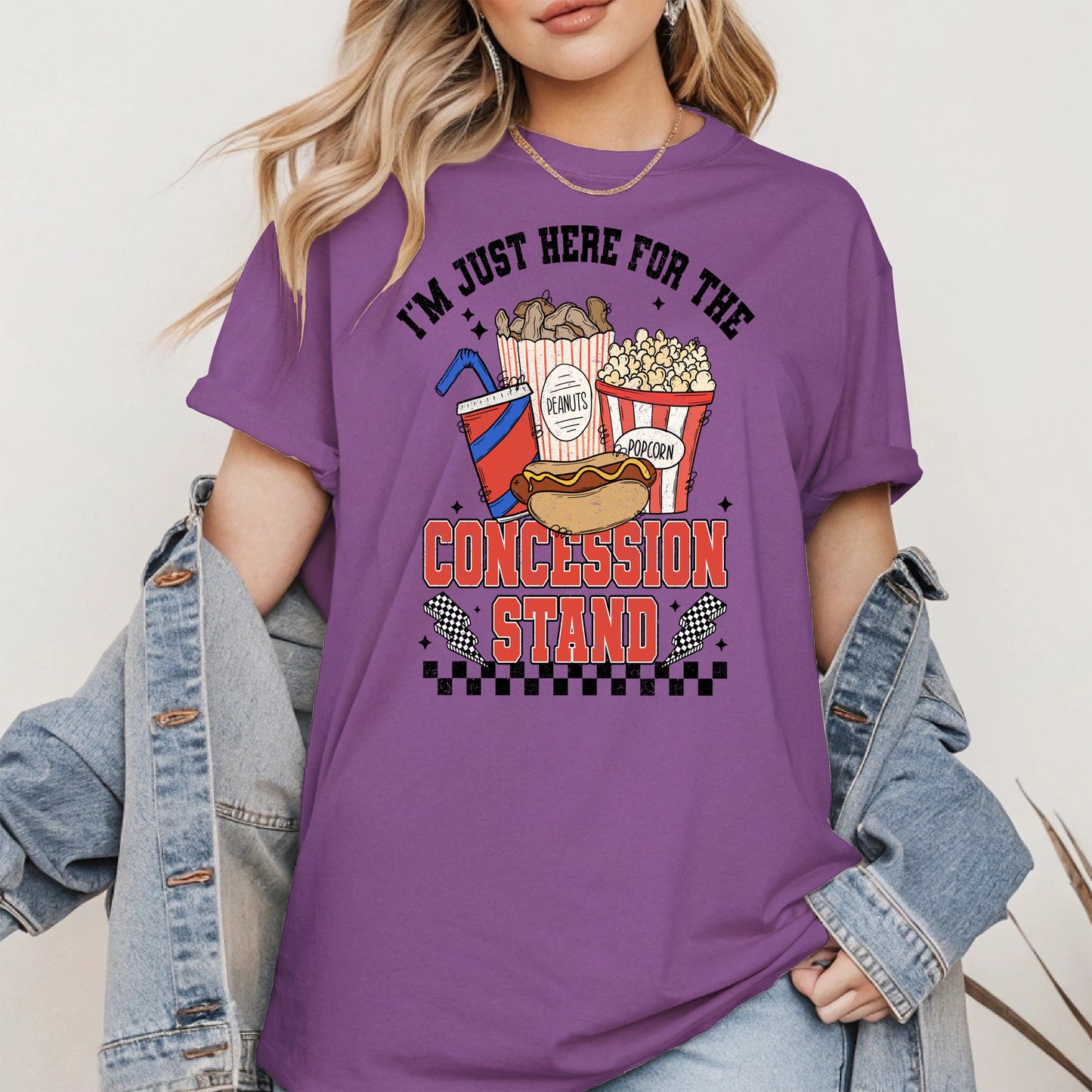 Concession Stand Sport Shirt Hoodie Sweatshirt with Snack Bar Design