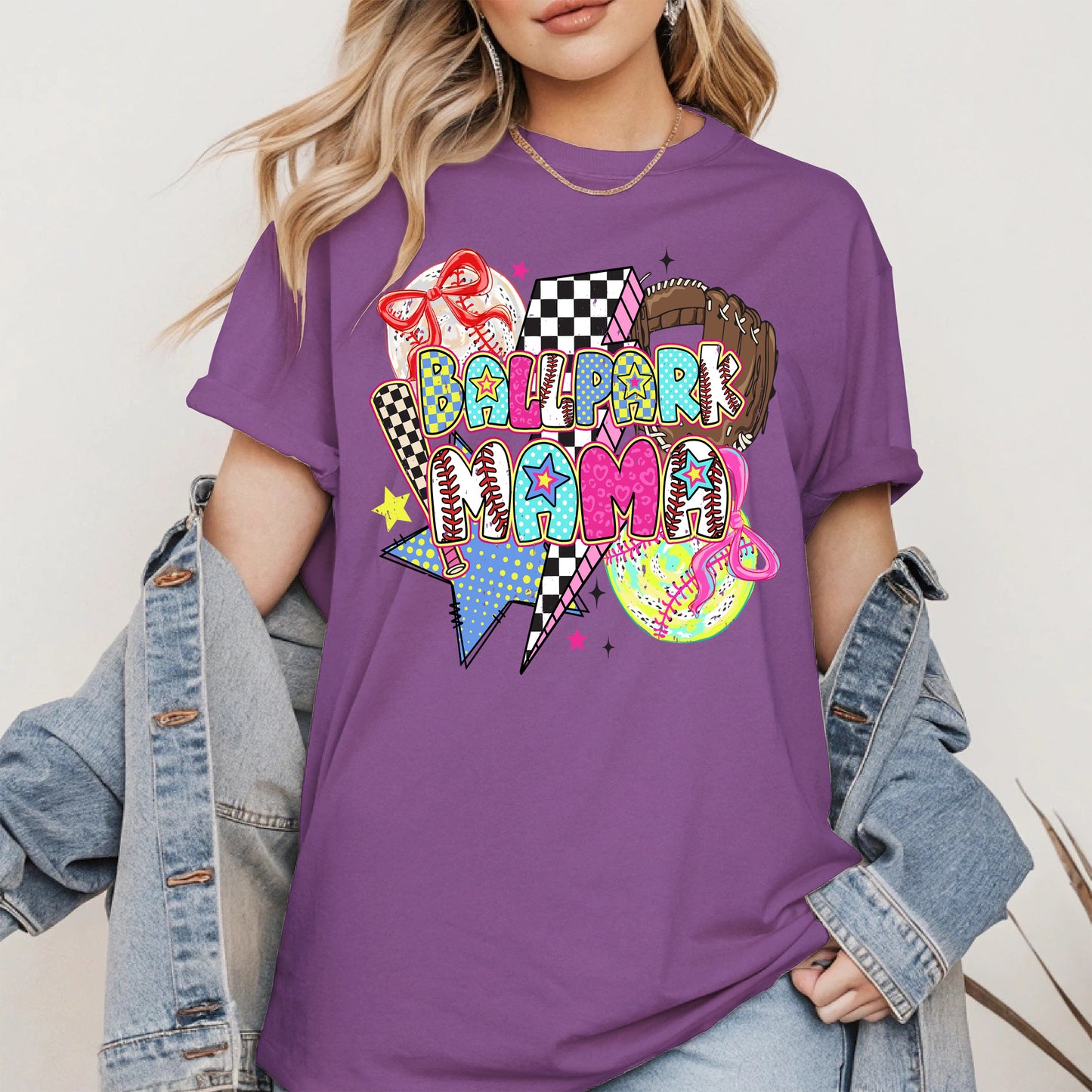 Ballpark Mama Shirt Sport Tee Hoodie Sweatshirt Gift for Baseball Moms