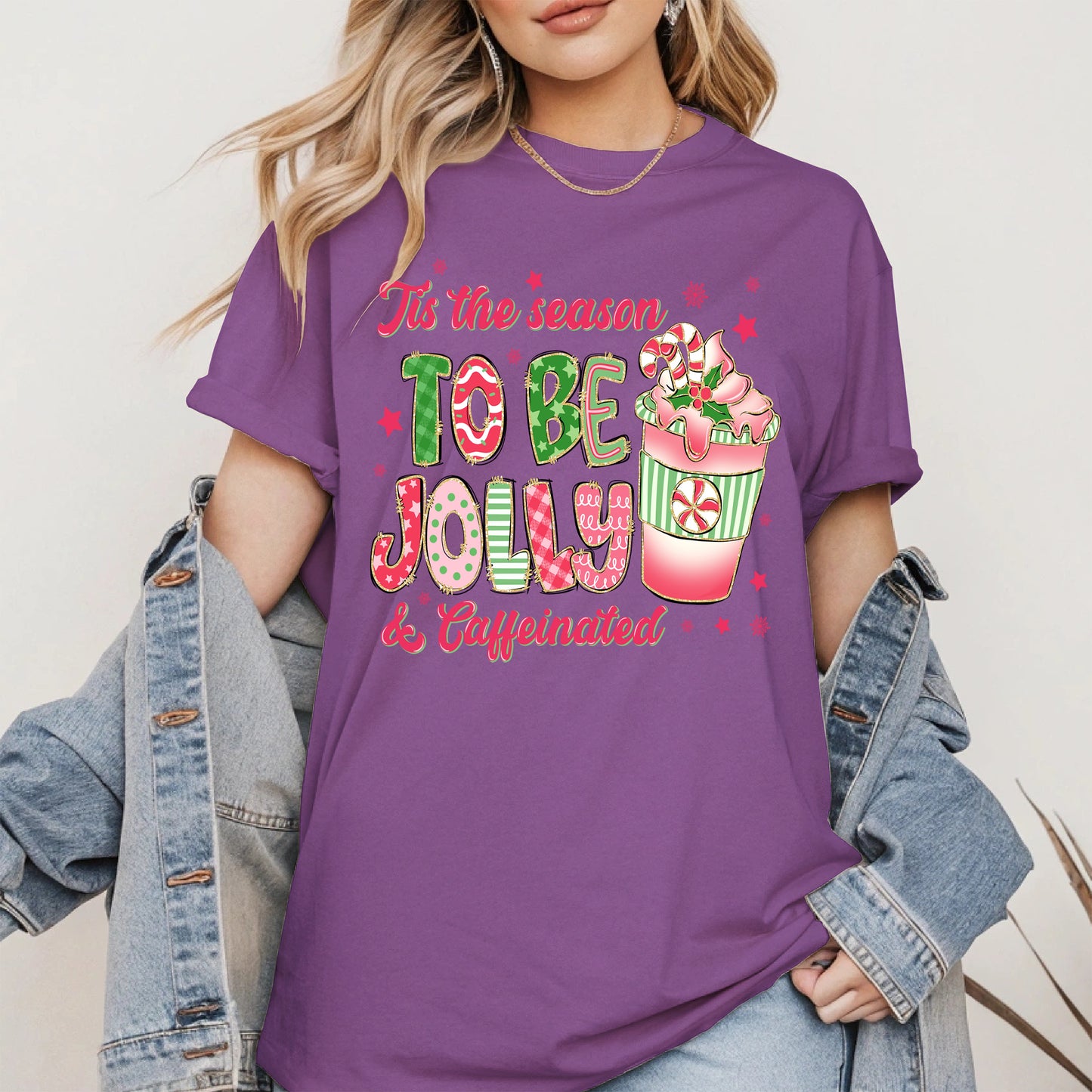 Tis the Season to Be Jolly and Caffeinated Shirt