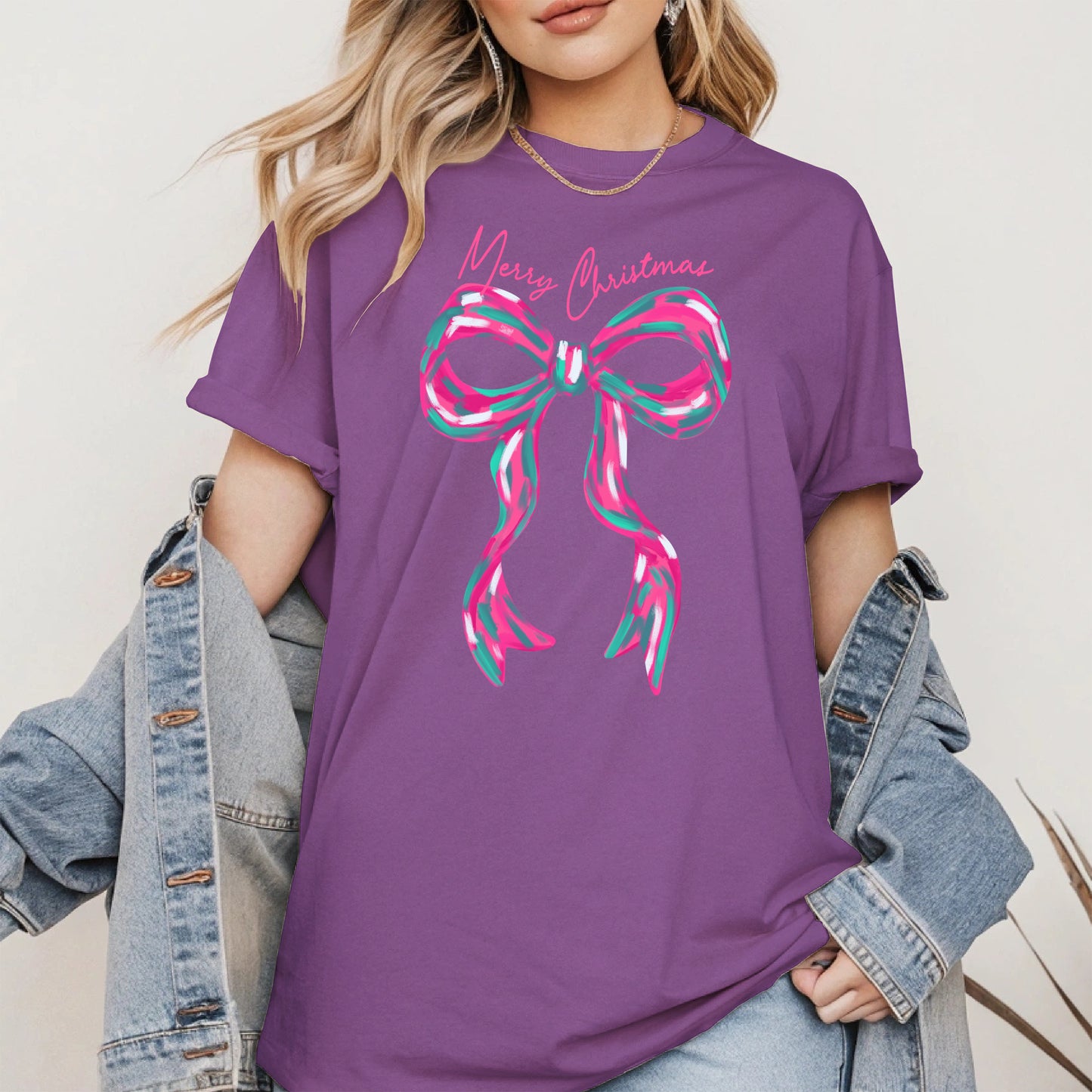 Merry Christmas Coquette Bow Shirt