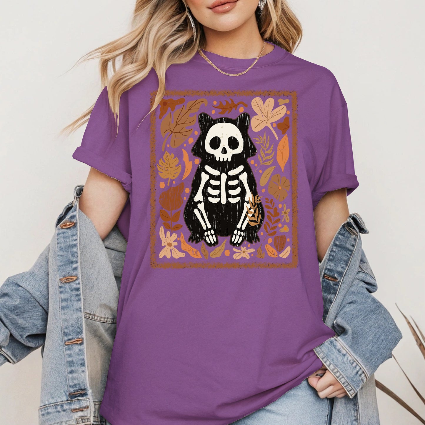 Halloween raccoon floral halloween shirt