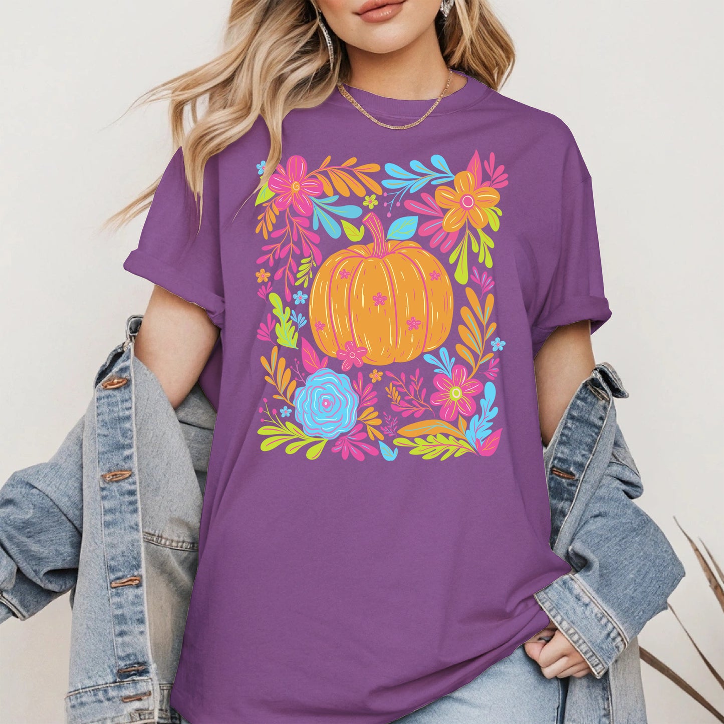 Neon Pumpkin halloween shirt