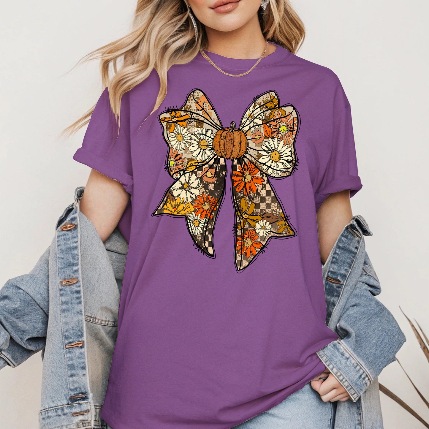 Floral Halloween Coquette Bow shirt