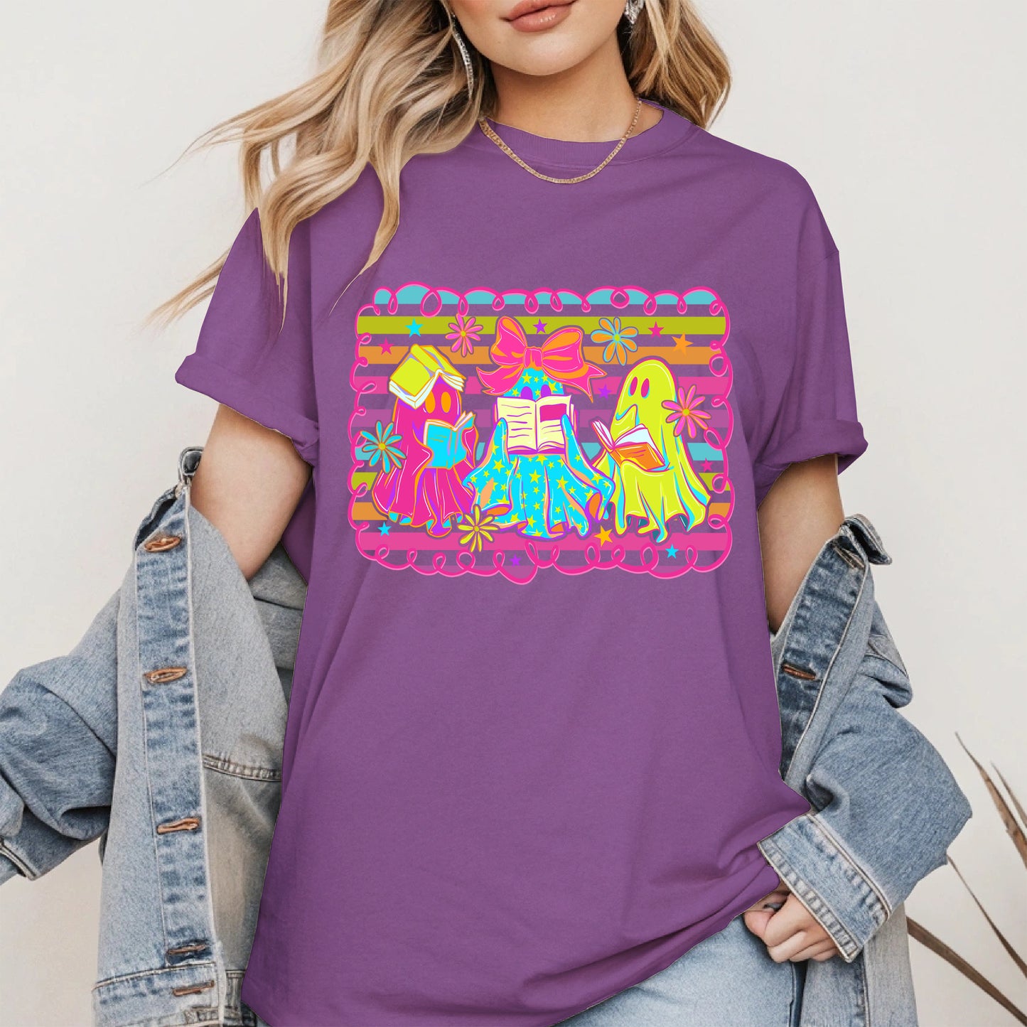 Halloween ghost book shirt and hoodle