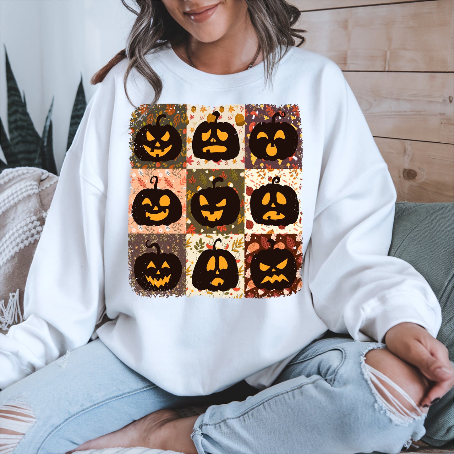 Funny Pumpkin Faces Shirt Hoodie Sweatshirt for Halloween Lovers