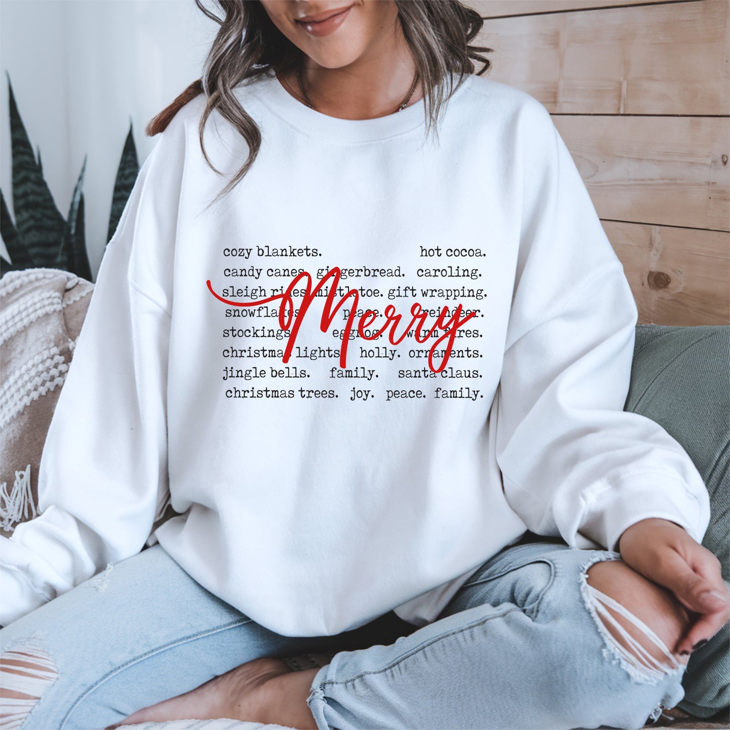 Merry Christmas Typography Shirt Hoodie