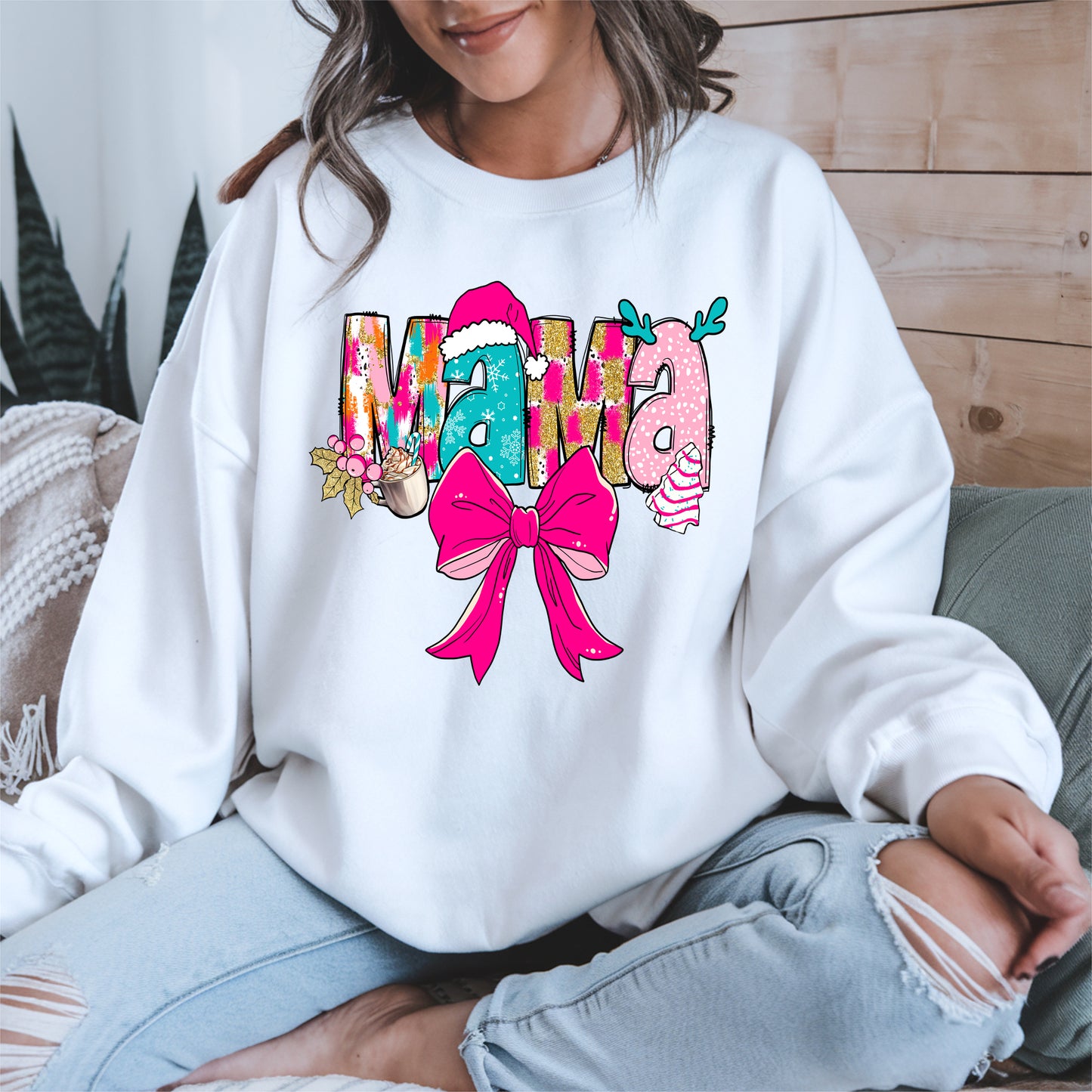 Merry Christmas Mama Shirt Cute Holiday Gift