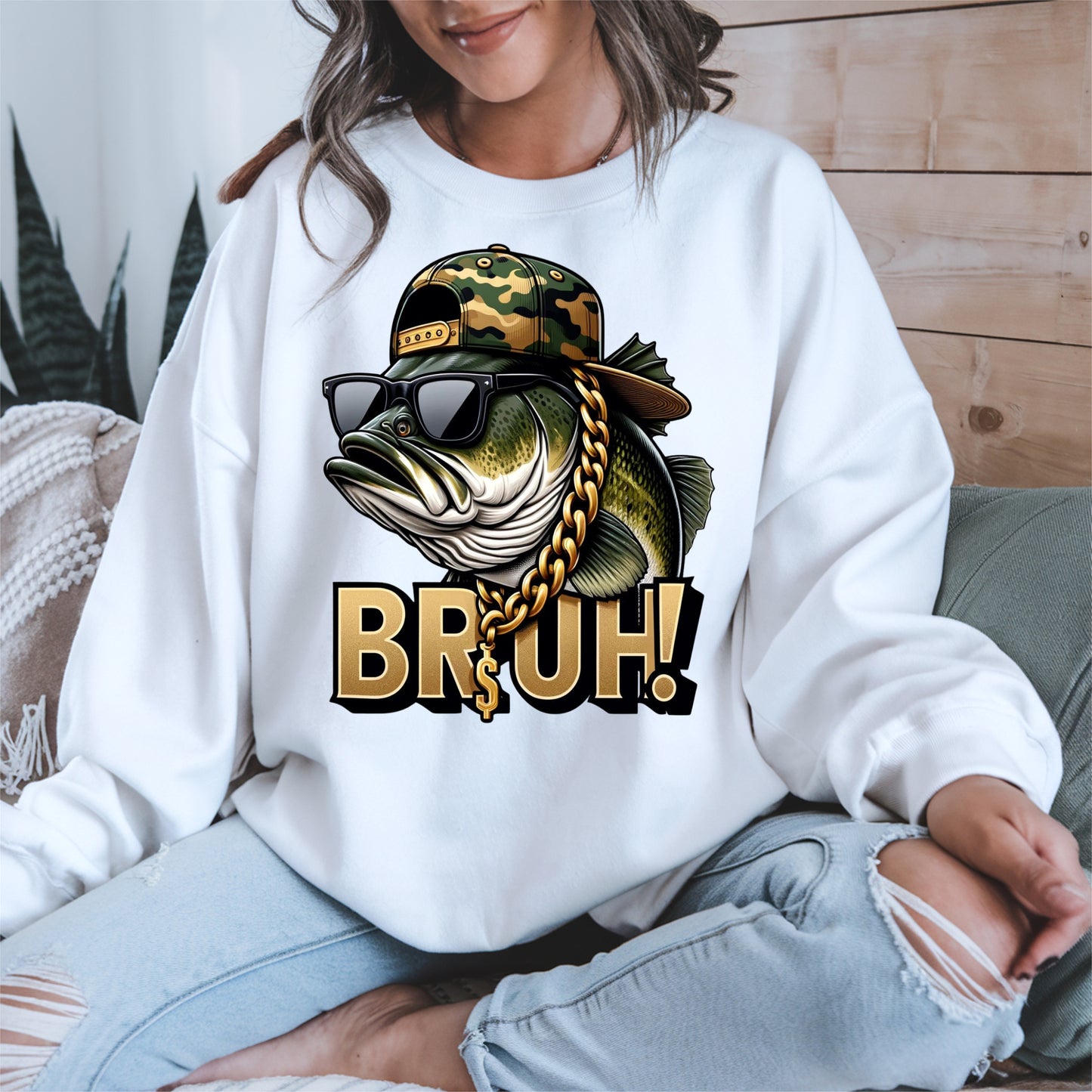Funny Bass Fish Bruh Shirt Hoodie Sweatshirt