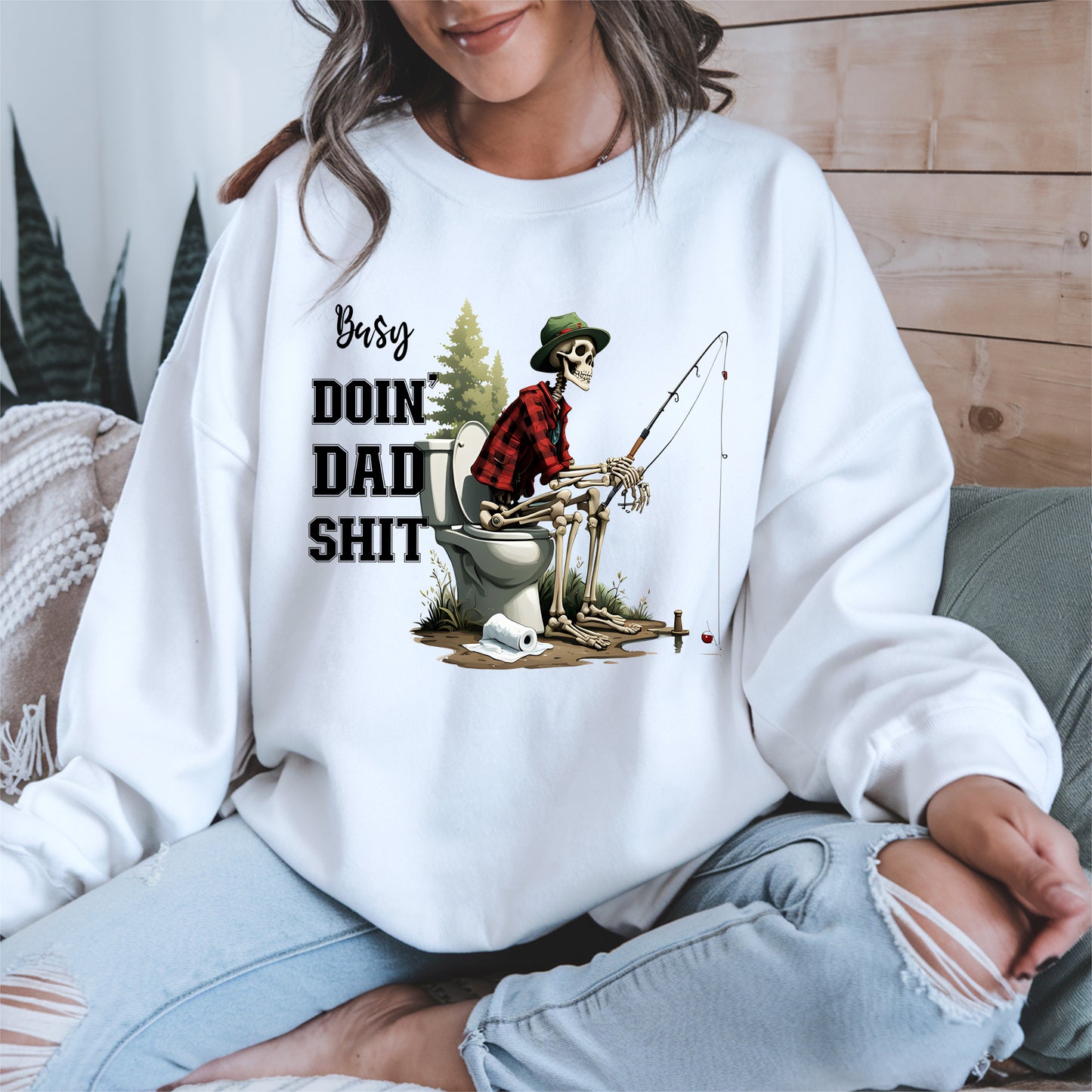 Funny Dad Fishing Skeleton Shirt Hoodie Sweatshirt