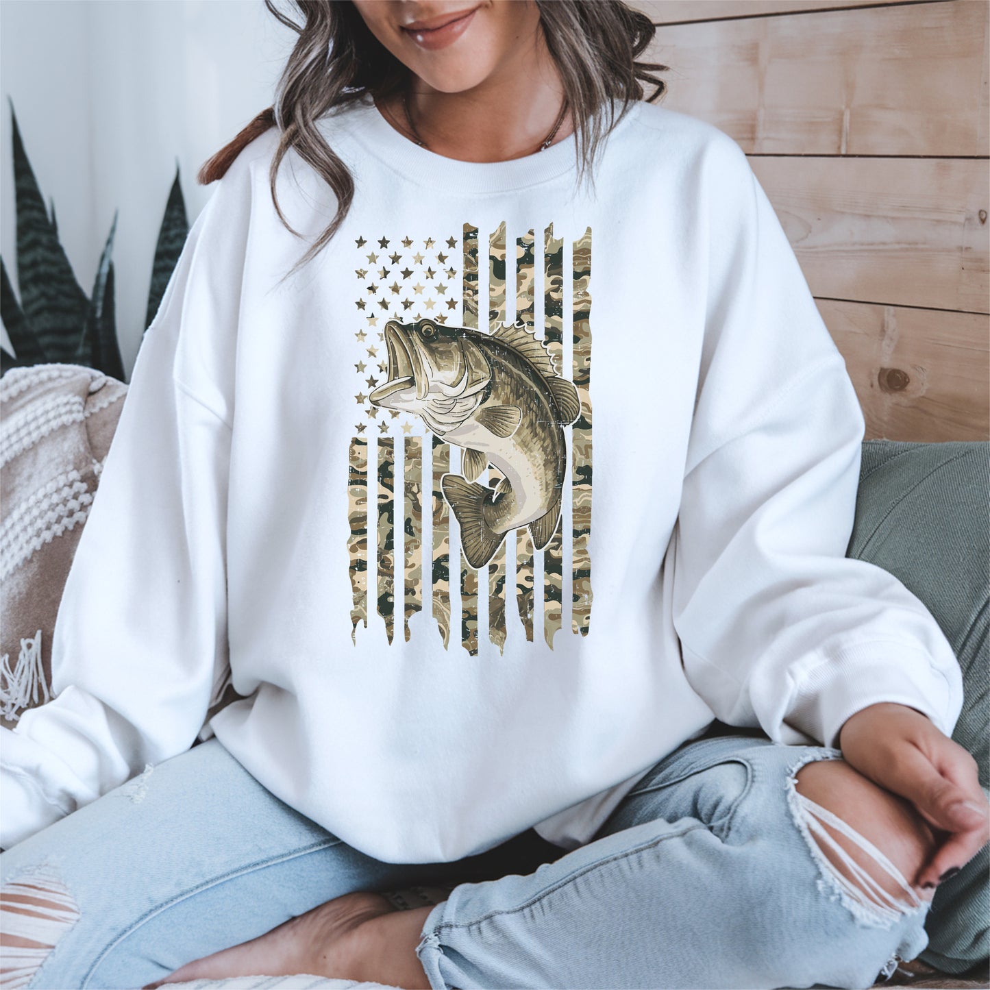 Patriotic Camo American Flag Fishing Shirt Hoodie