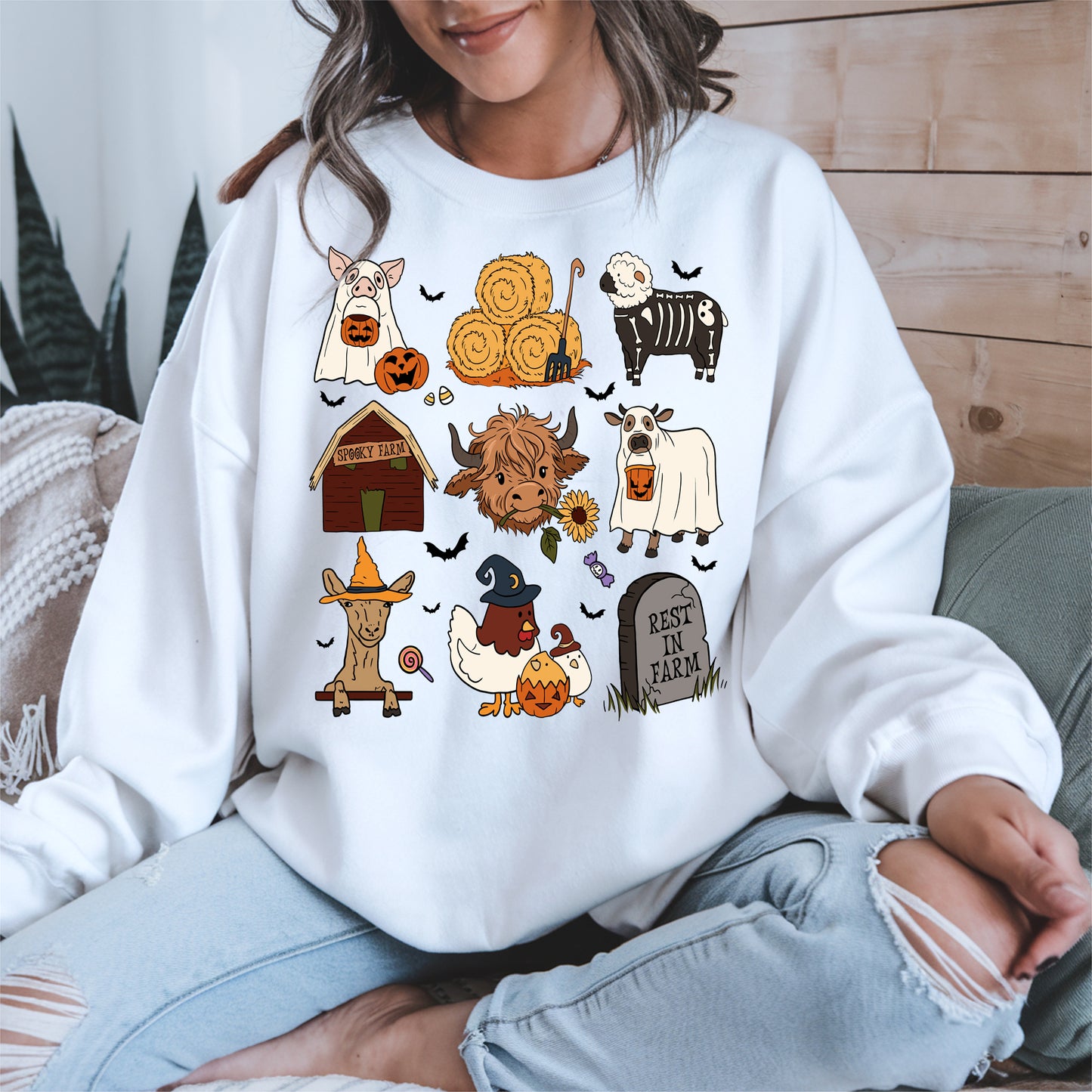 Spooky Cute Halloween Farm Animal Shirt