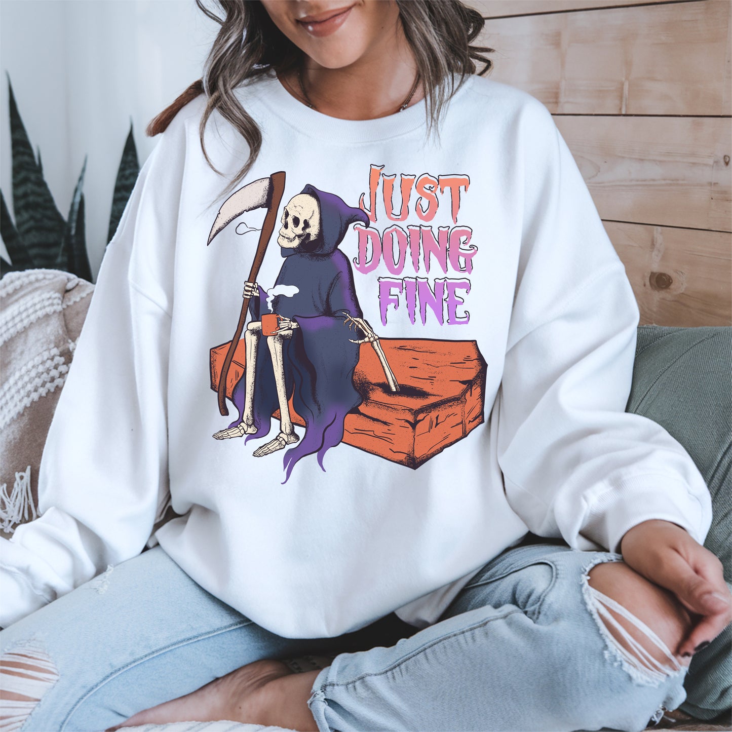 Just Doing Fine Grim Reaper Shirt