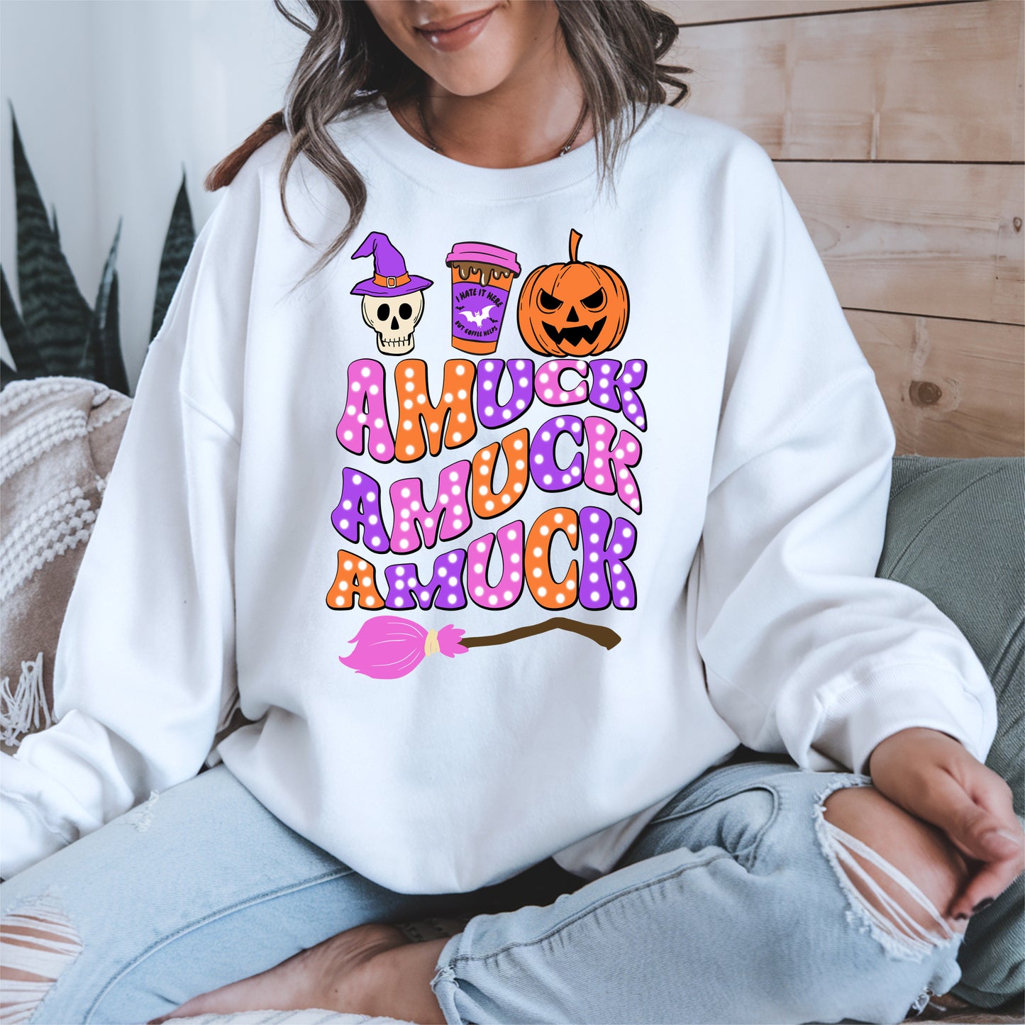 Amuck Amuck Amuck Shirt - Funny Halloween Coffee Witch Tee