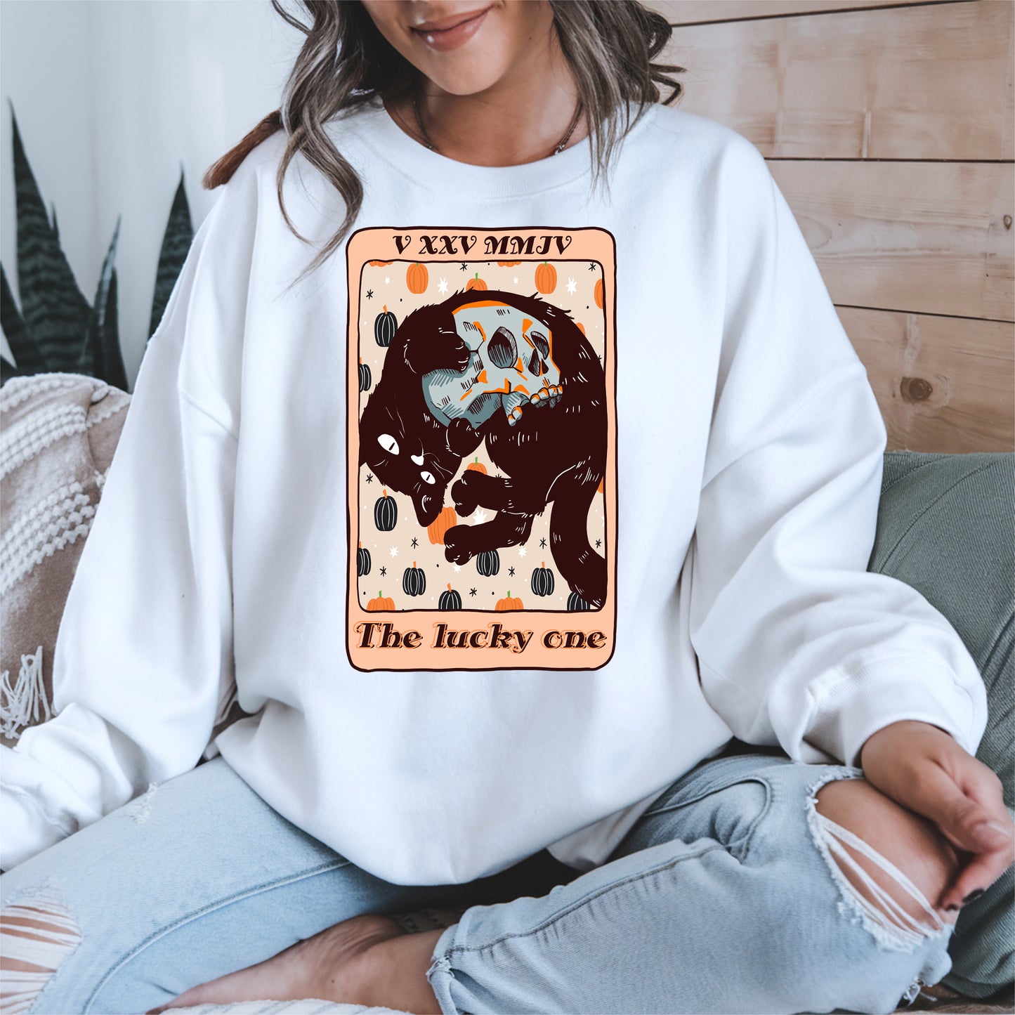 The Lucky One - Halloween Black Cat Tarot Tee