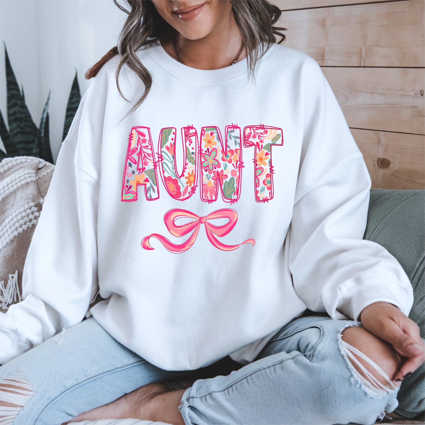 Floral Aunt Shirt Gift Tee Hoodie Sweatshirt for Cool Aunties