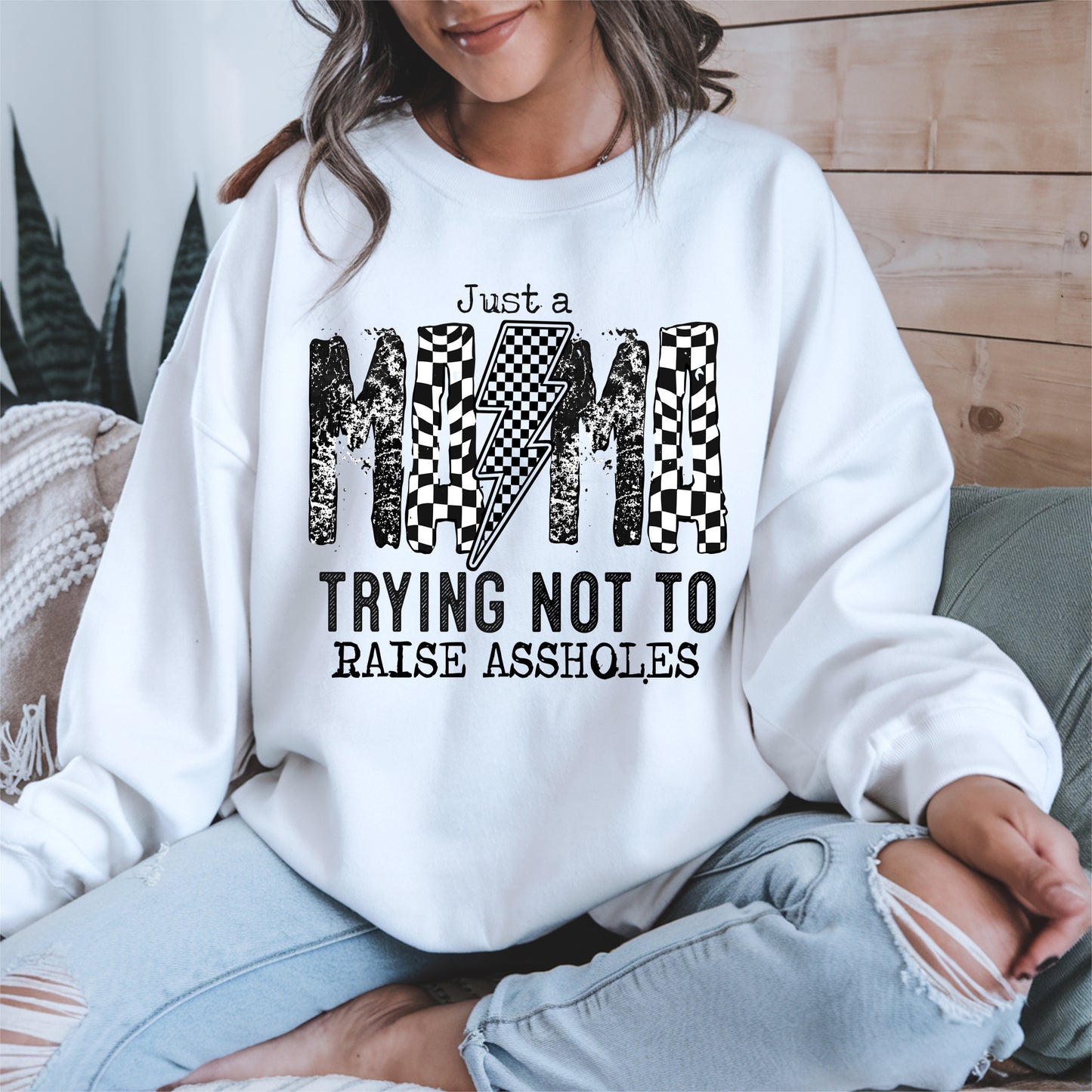Just a Mama Trying Shirt Hoodie Sweatshirt Gift for Moms