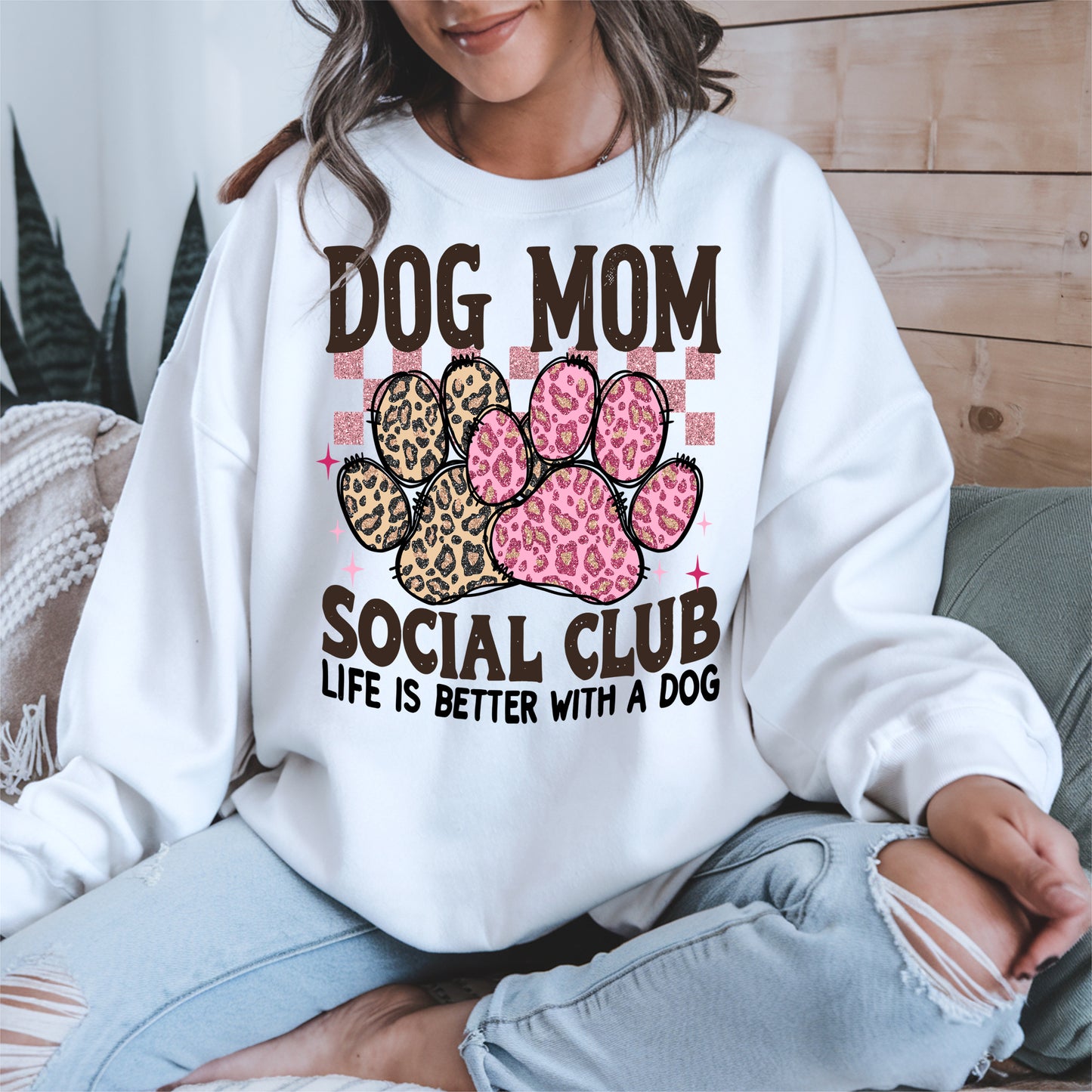 Dog Mom Social Club Shirt Hoodie Sweatshirt Gift for Pet Moms