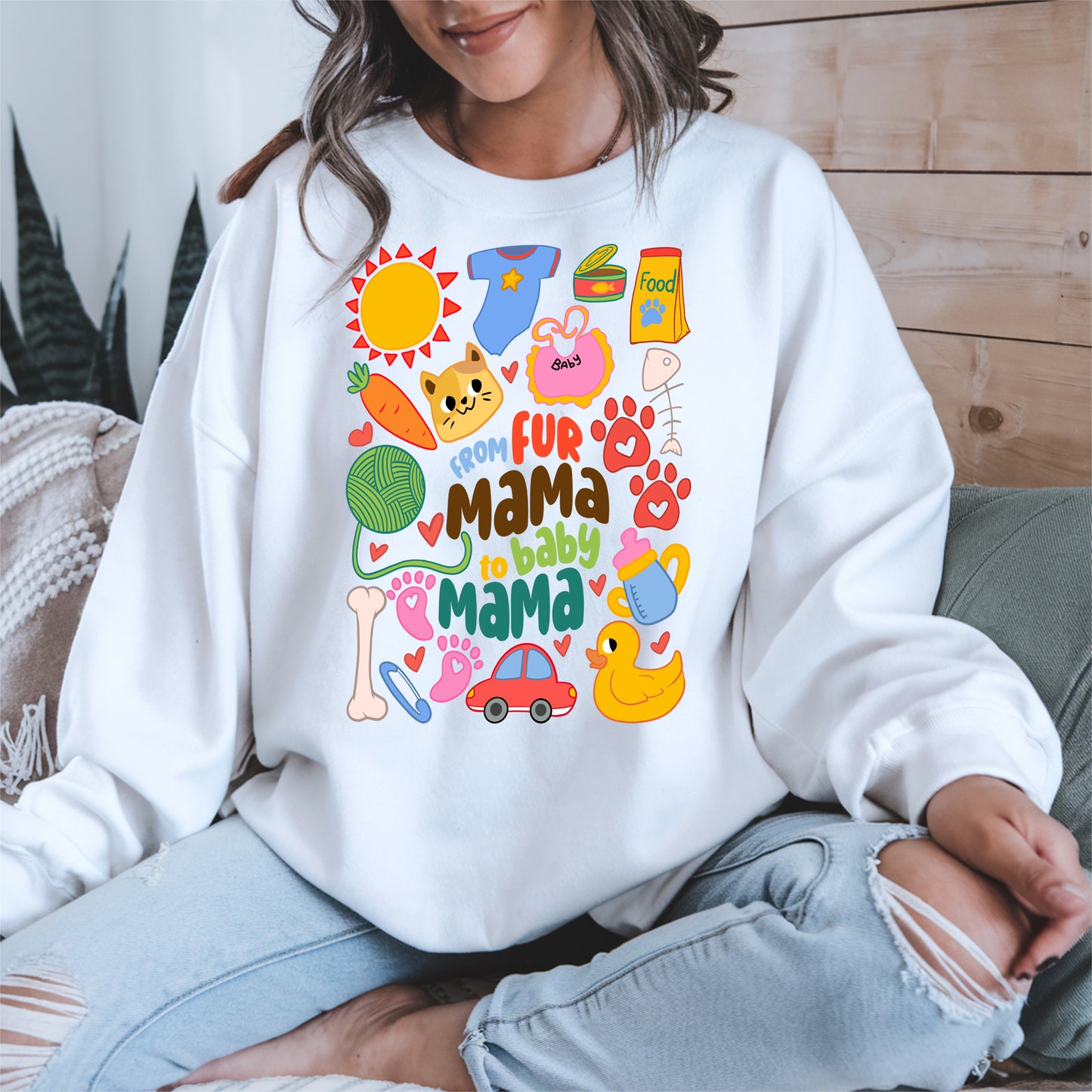 From Fur Mama to Baby Mama Shirt Hoodie Sweatshirt Gift