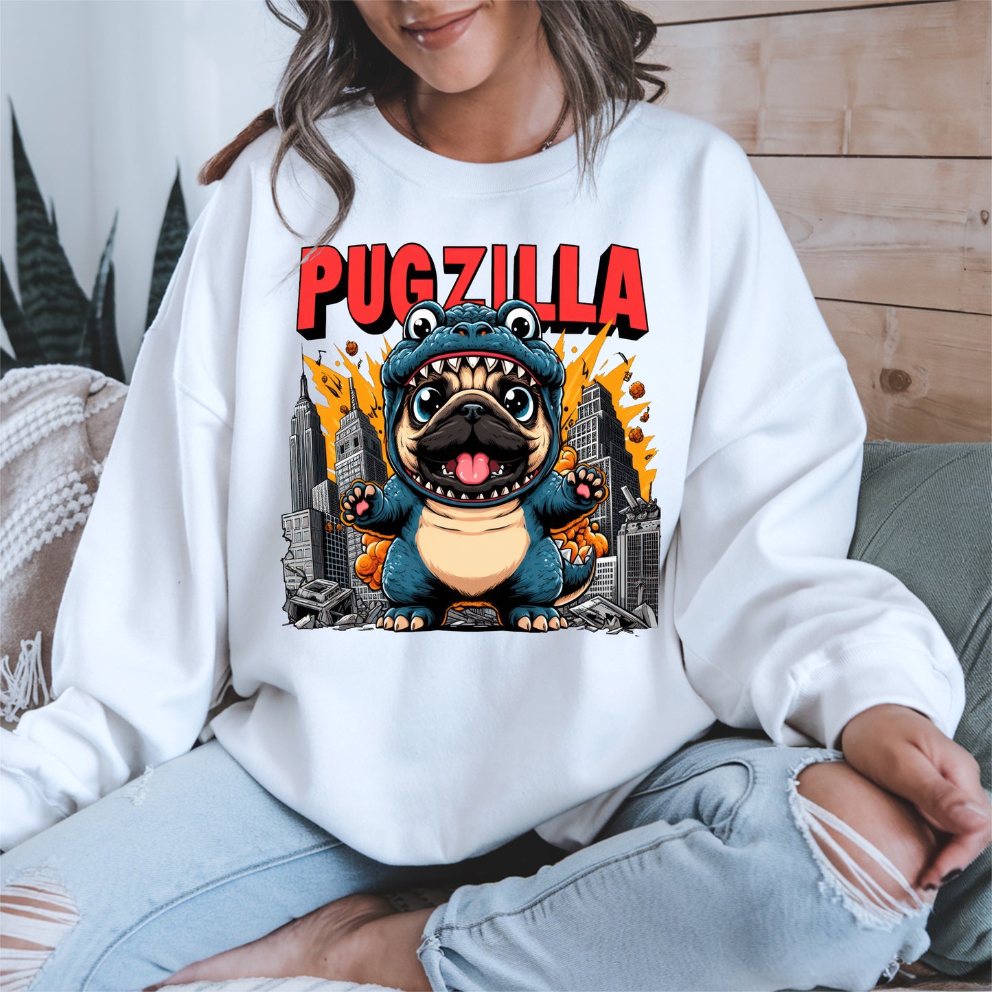 Pugzilla Funny Dog Shirt Hoodie Sweatshirt