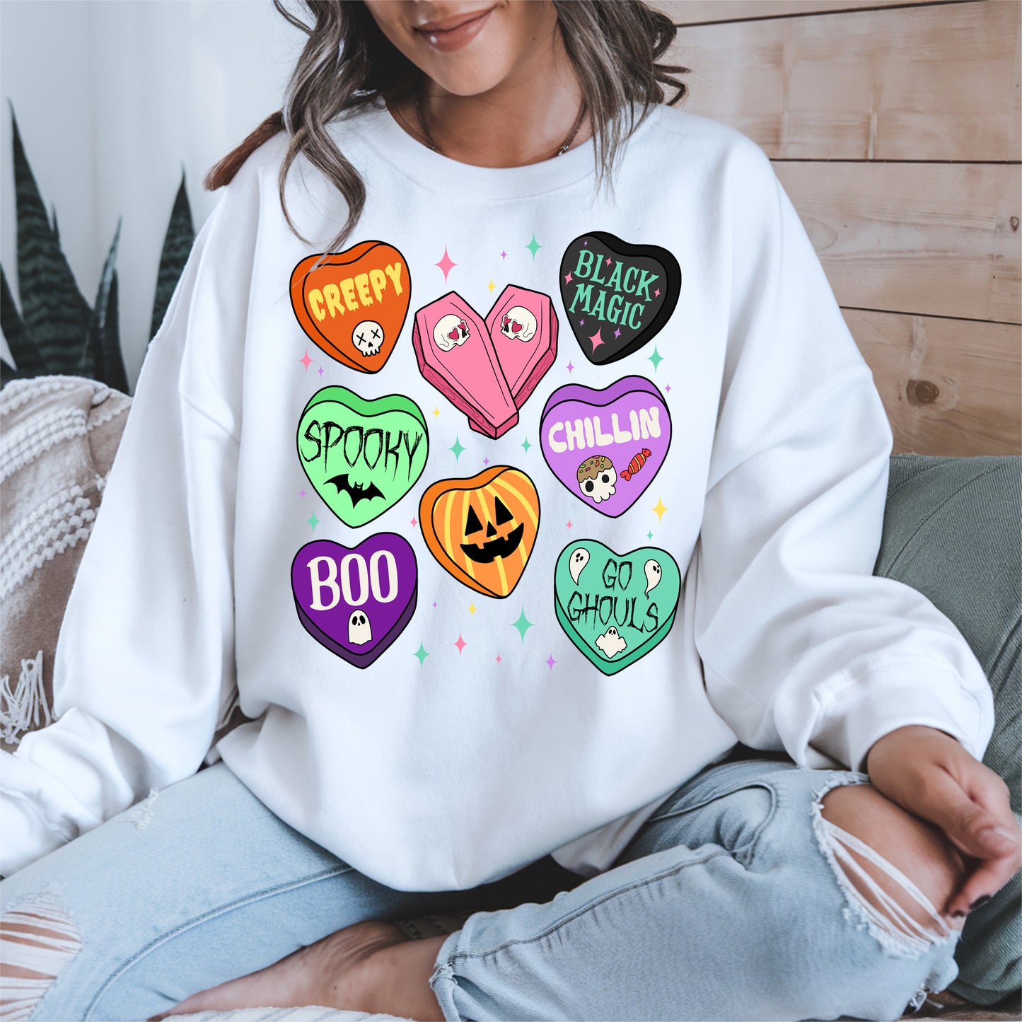 Spooky Candy Heart Halloween Shirt