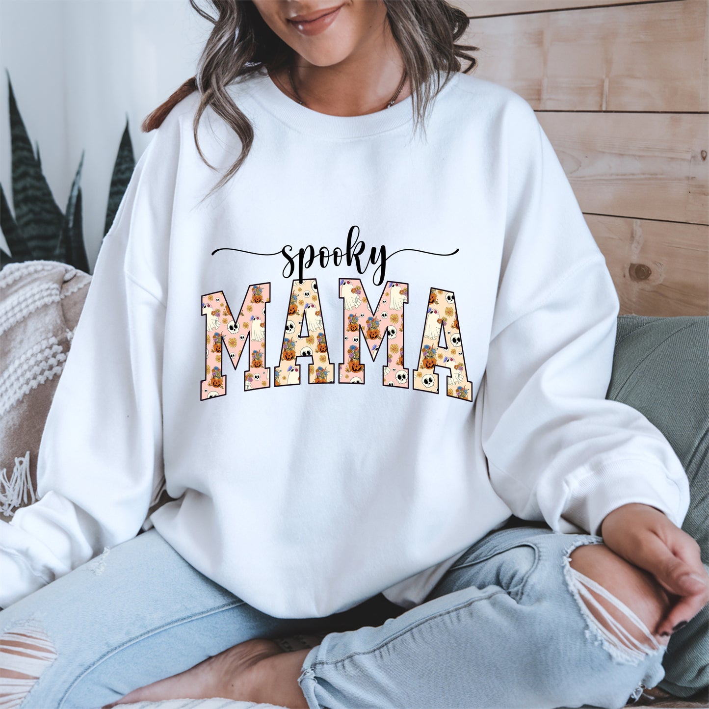 Halloween Mama Shirt for Moms Cute Ghost