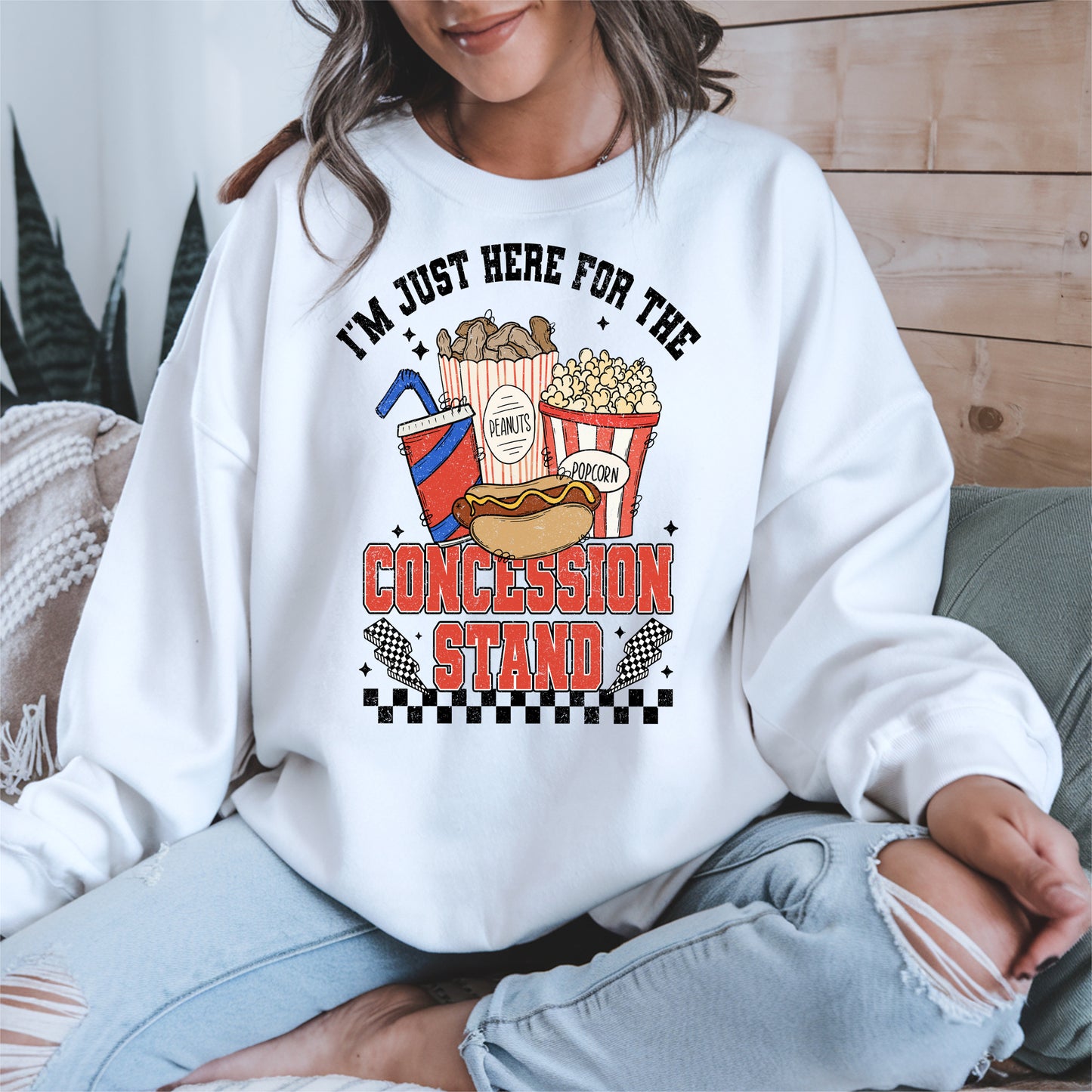 Concession Stand Sport Shirt Hoodie Sweatshirt with Snack Bar Design