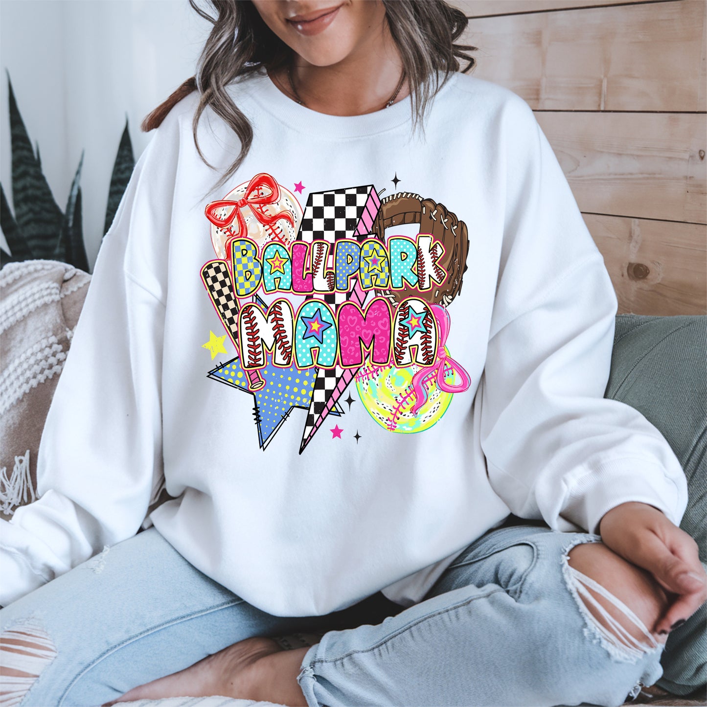 Ballpark Mama Shirt Sport Tee Hoodie Sweatshirt Gift for Baseball Moms