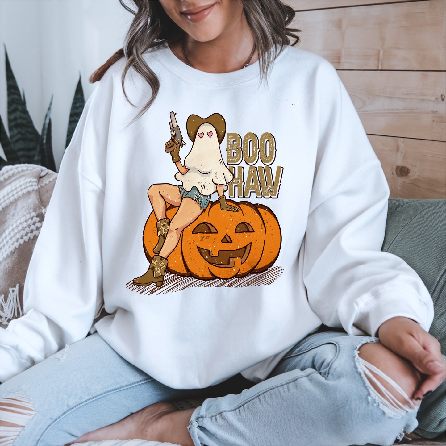 Boo Haw Halloween Cowgirl Tee