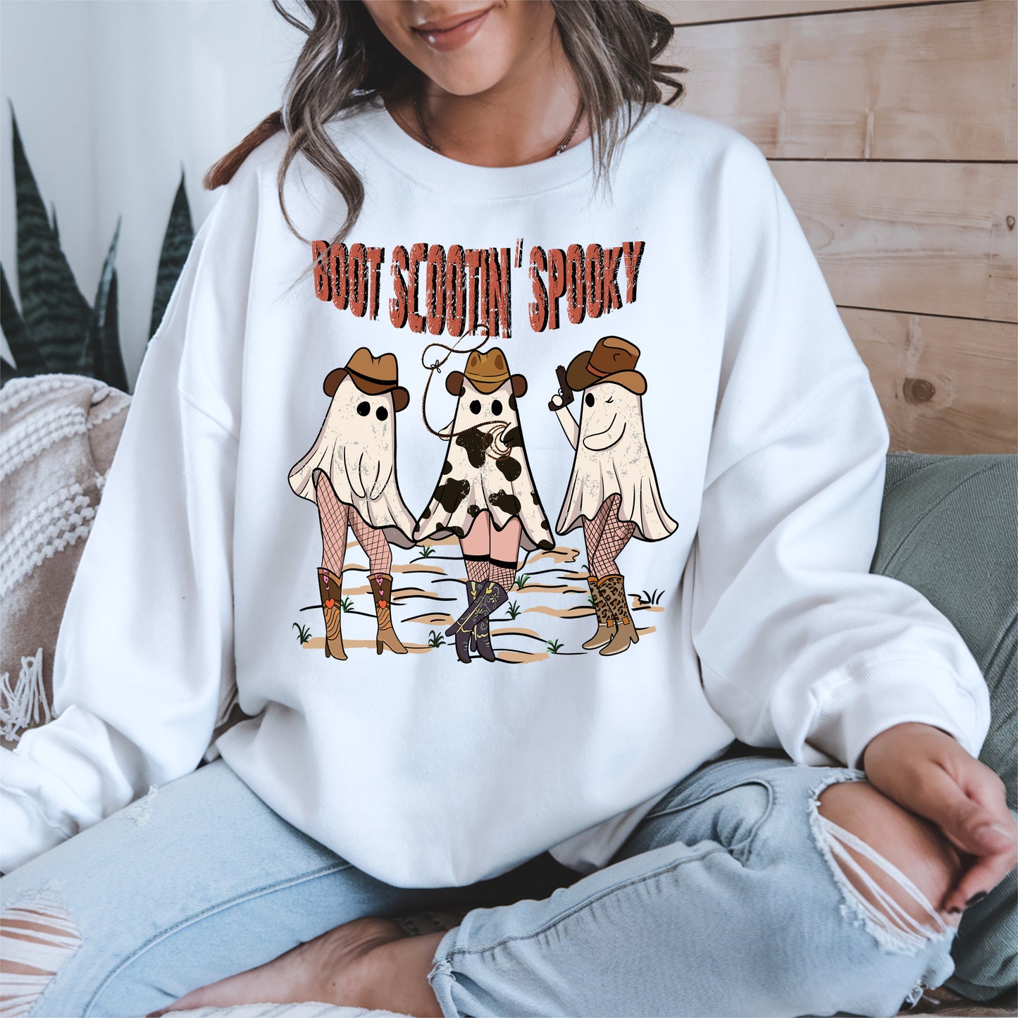 Boot Scootin' Spooky Cowgirl Halloween Tee