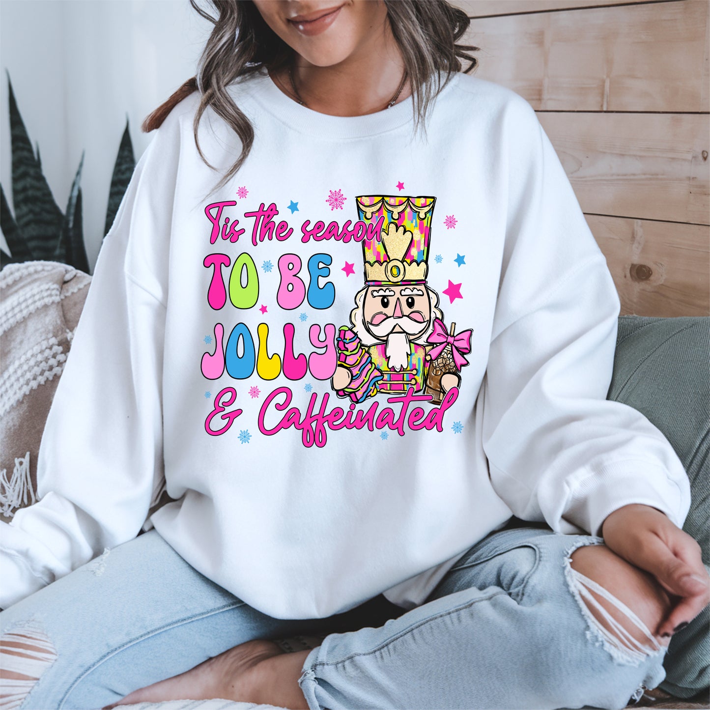 Tis the Season To Be Jolly and Caffeinated Christmas Shirt