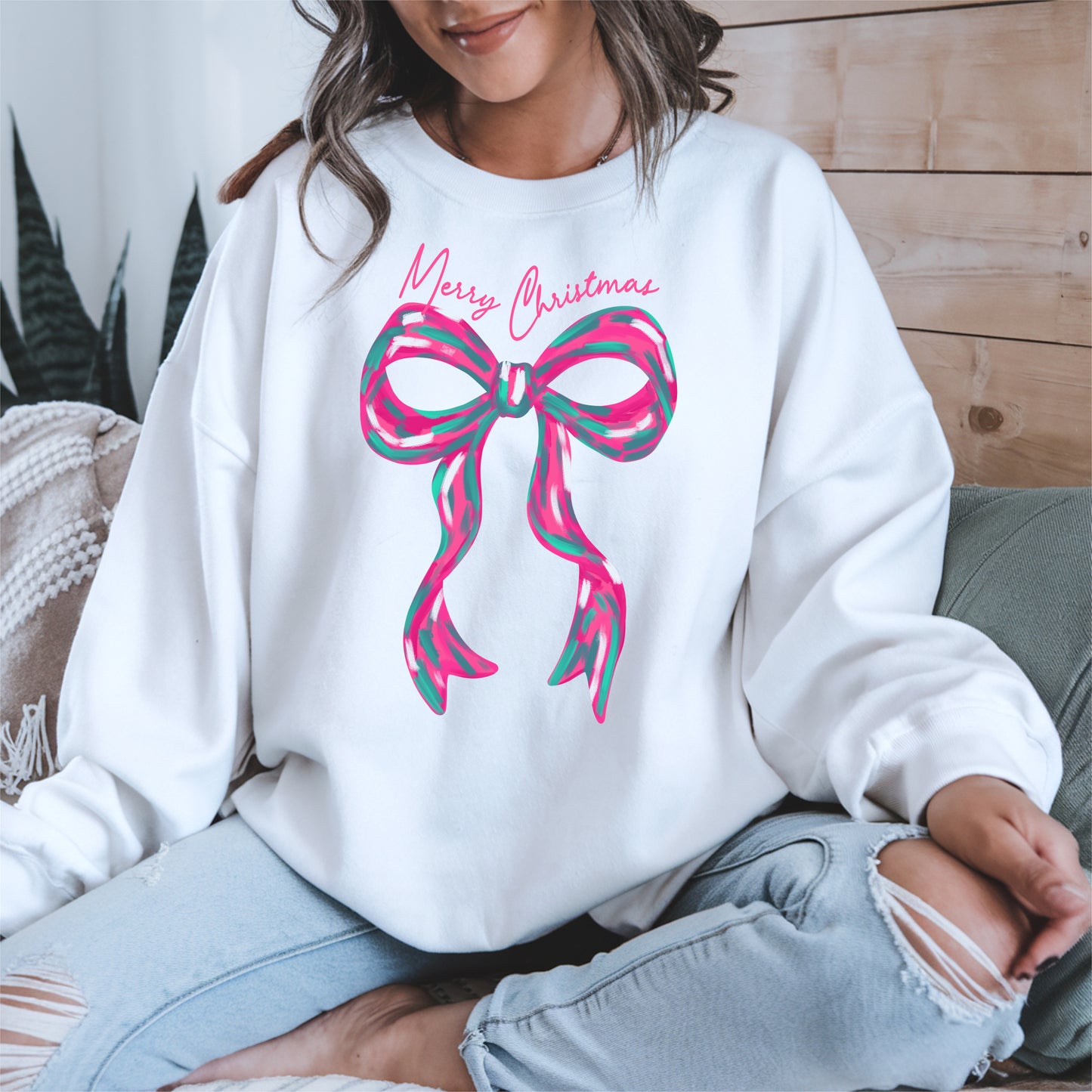 Merry Christmas Coquette Bow Shirt