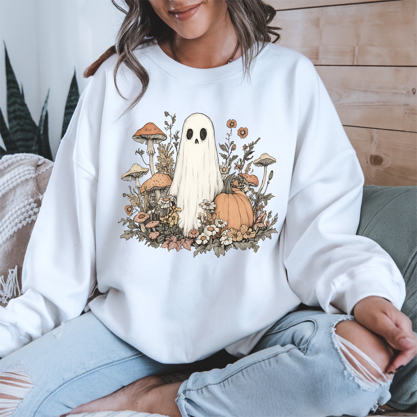Retro Floral Ghost halloween shirt