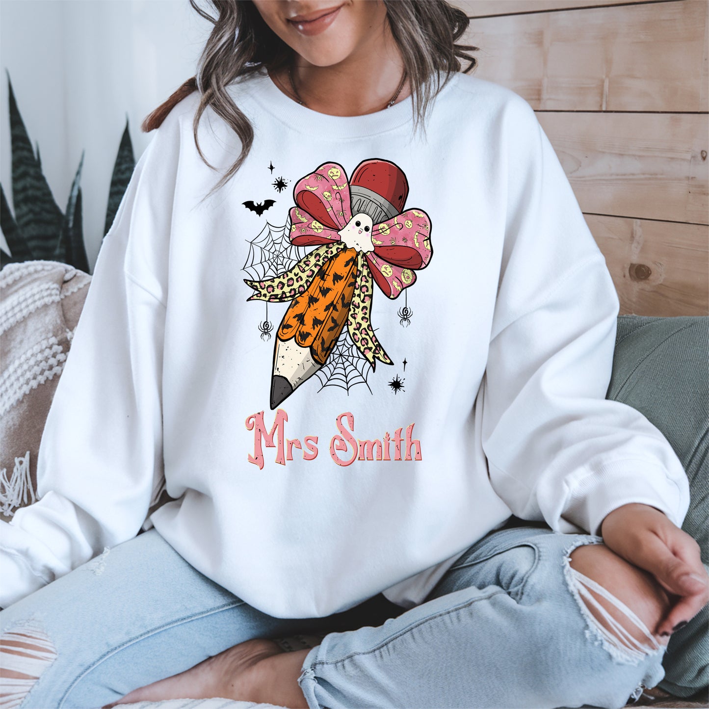 Teacher Pencil Bow Halloween shirt