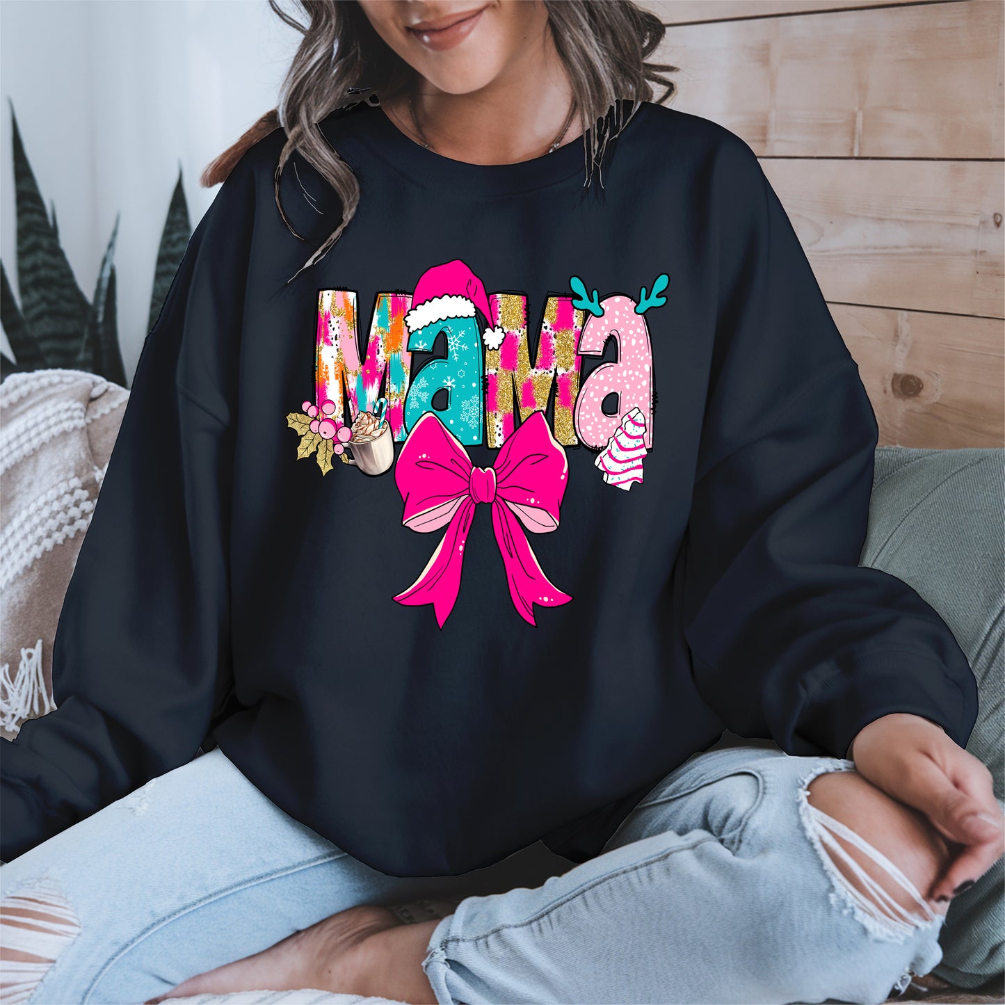Merry Christmas Mama Shirt Cute Holiday Gift
