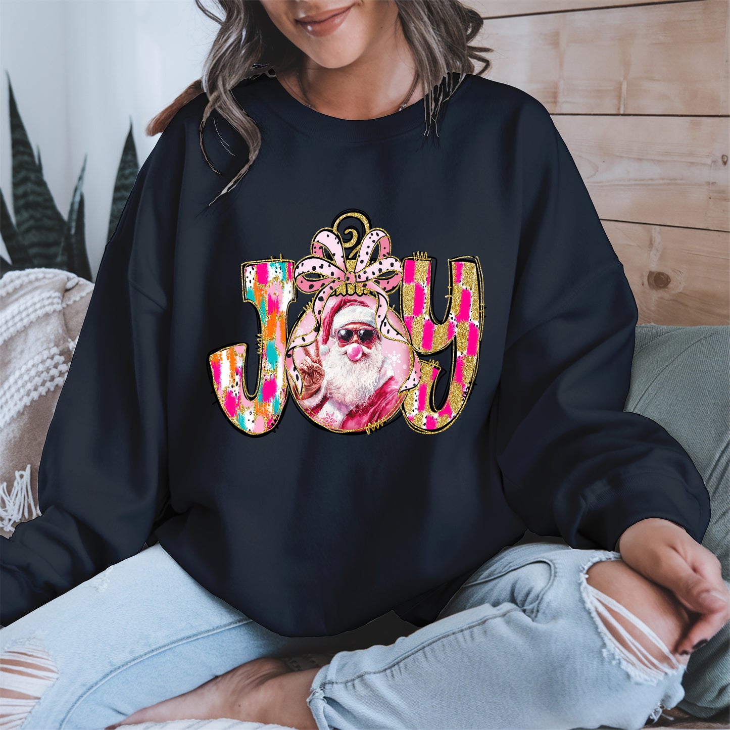 Joy Christmas Shirt Santa Cool Holiday Gift