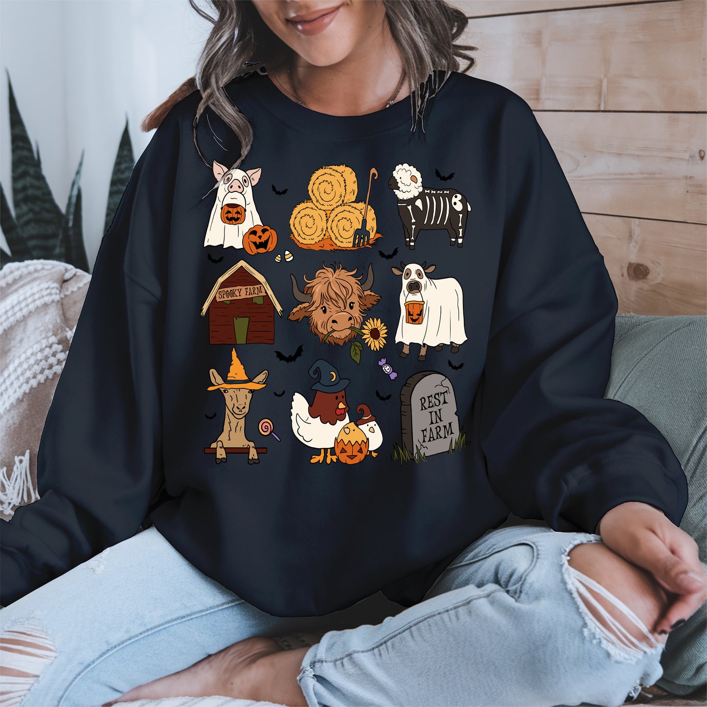 Spooky Cute Halloween Farm Animal Shirt
