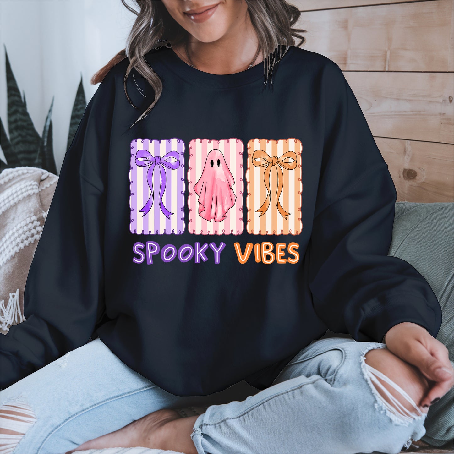 Spooky Vibes Shirt Hoodie Sweatshirt for Halloween and Fall Looks